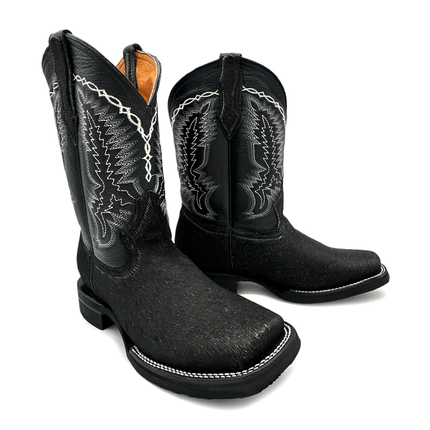 Men’s Leather Cow Hair Western Cowboy Boots