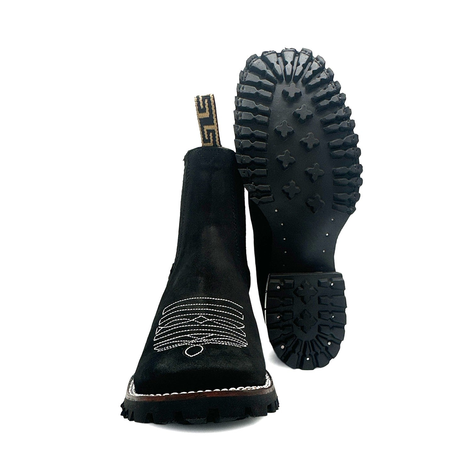 Men's Leather Square Toe Western Ankle Work Boot