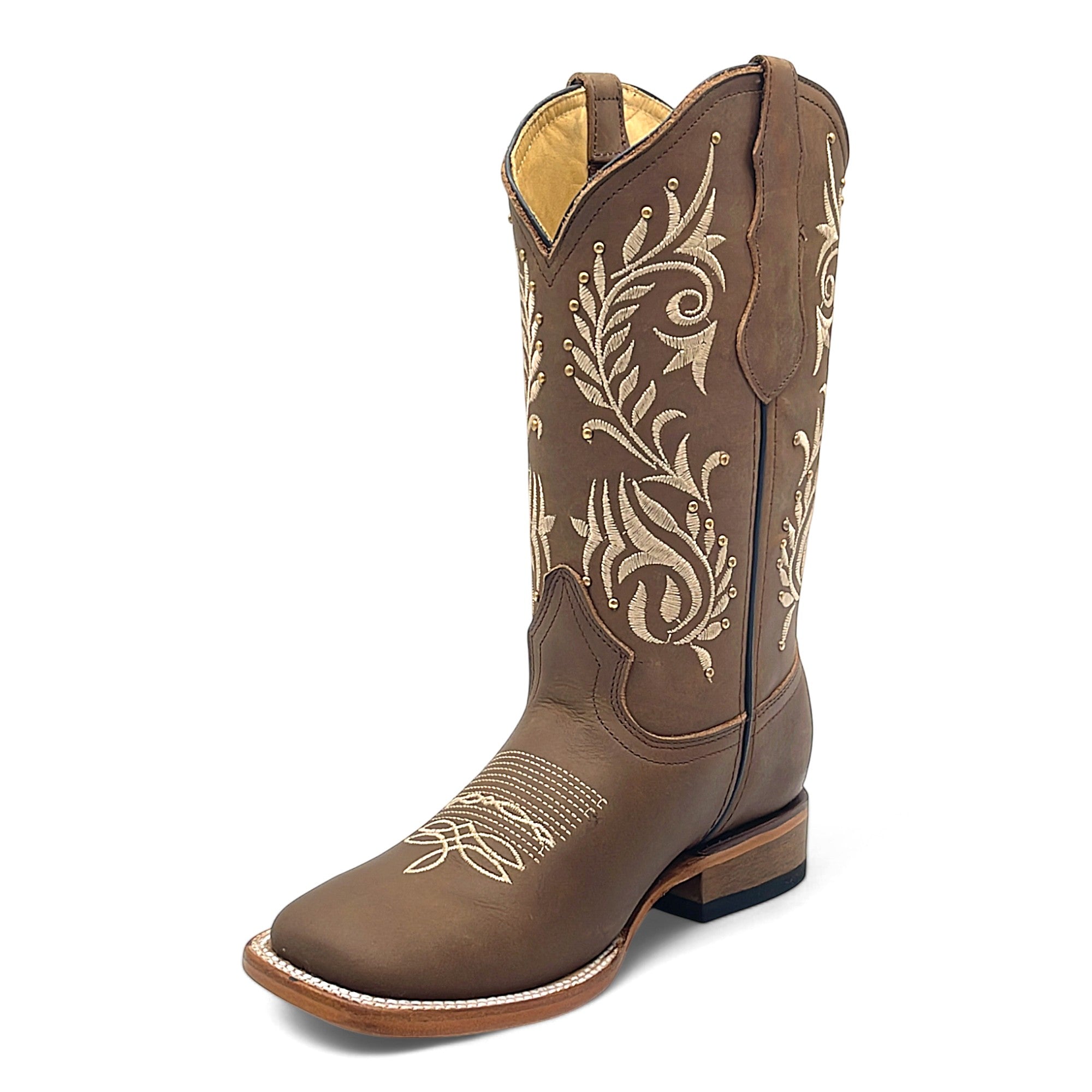 Women's Western Cowboy Boot Square Toe Mid Calf