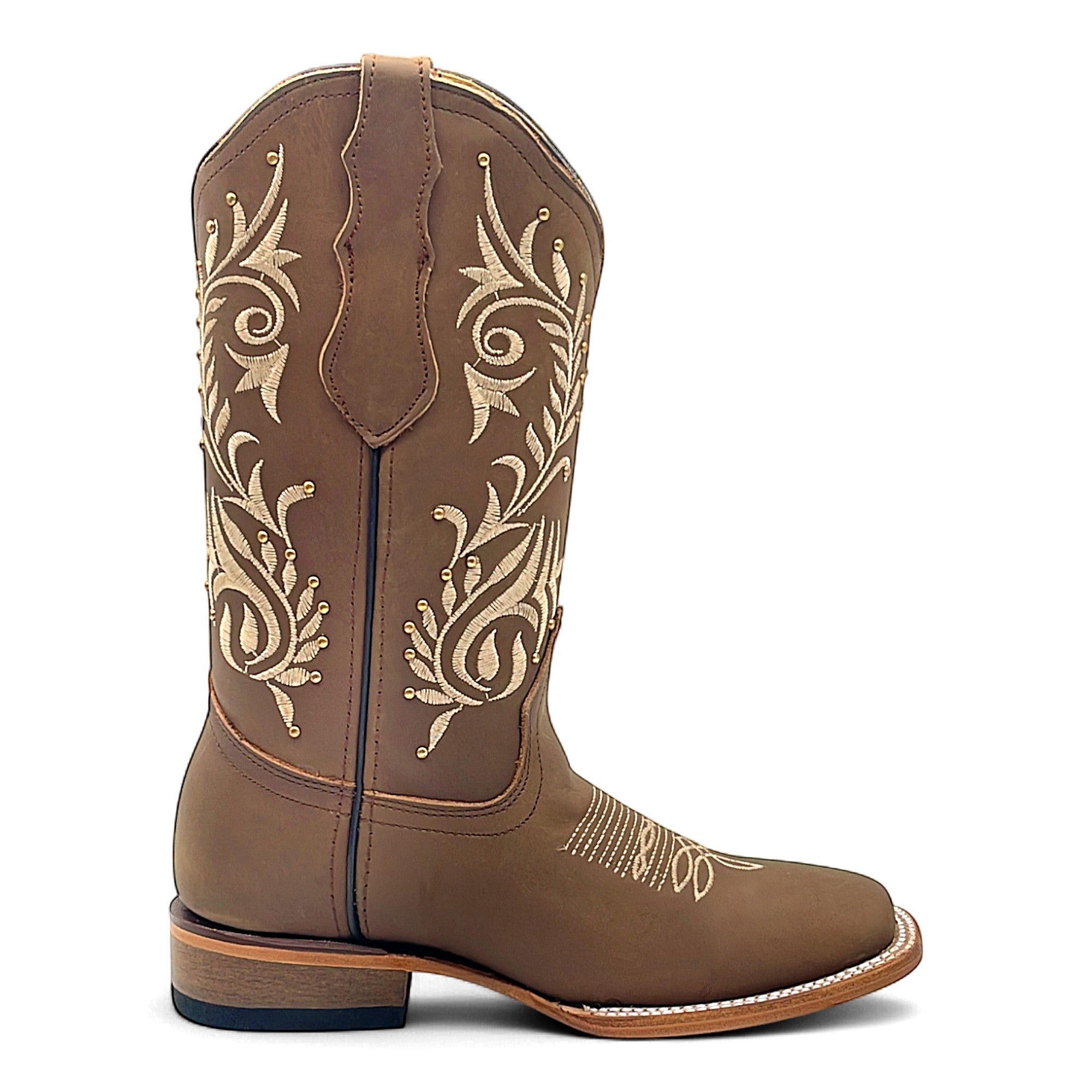 Women's Western Cowboy Boot Square Toe Mid Calf