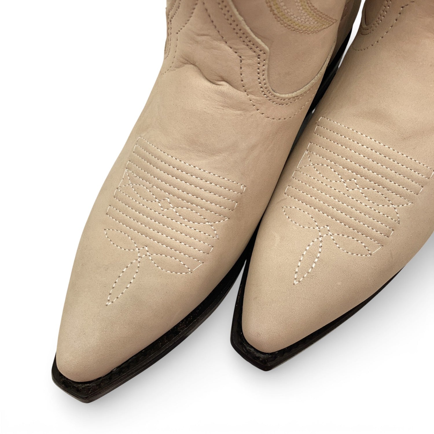 Men's Leather J Toe Cowboy Western Boots, Beige