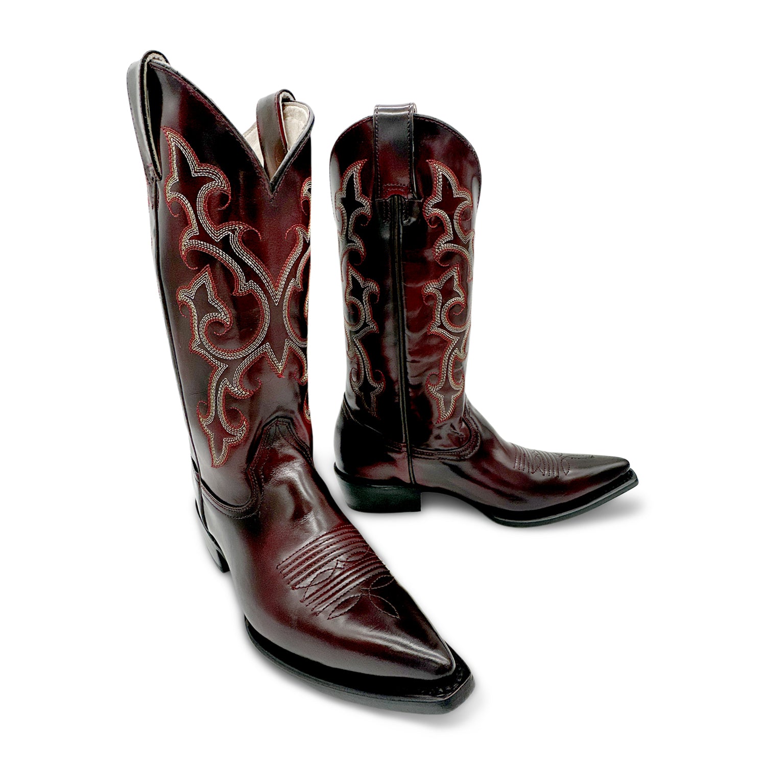 Women’s Genuine Leather Pointed Snip Toe Cowboy Cowgirl Boot