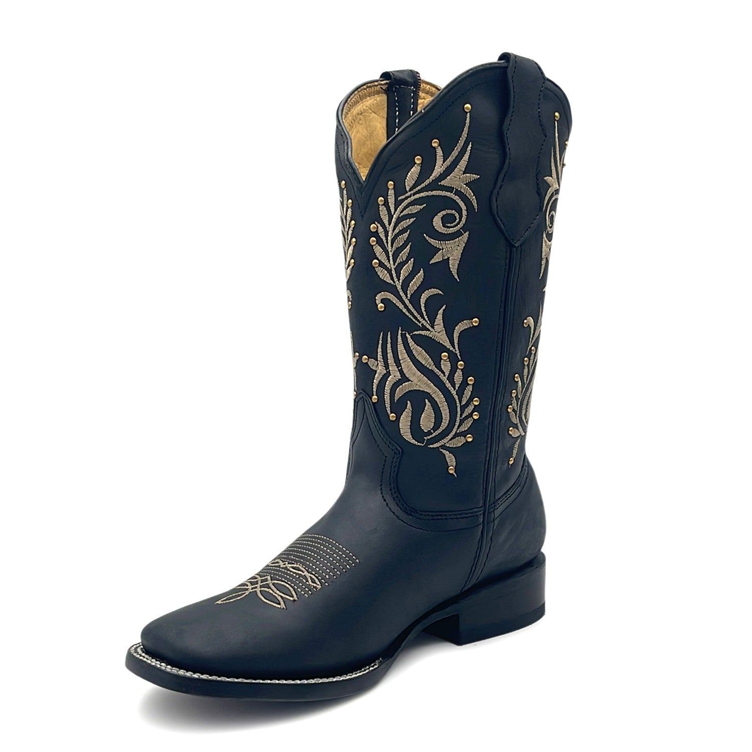 Women's Western Cowboy Boot Square Toe Mid Calf