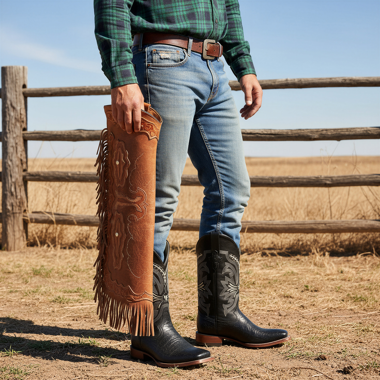 Men’s Elephant Print Western Cowboy Boots Square Toe
