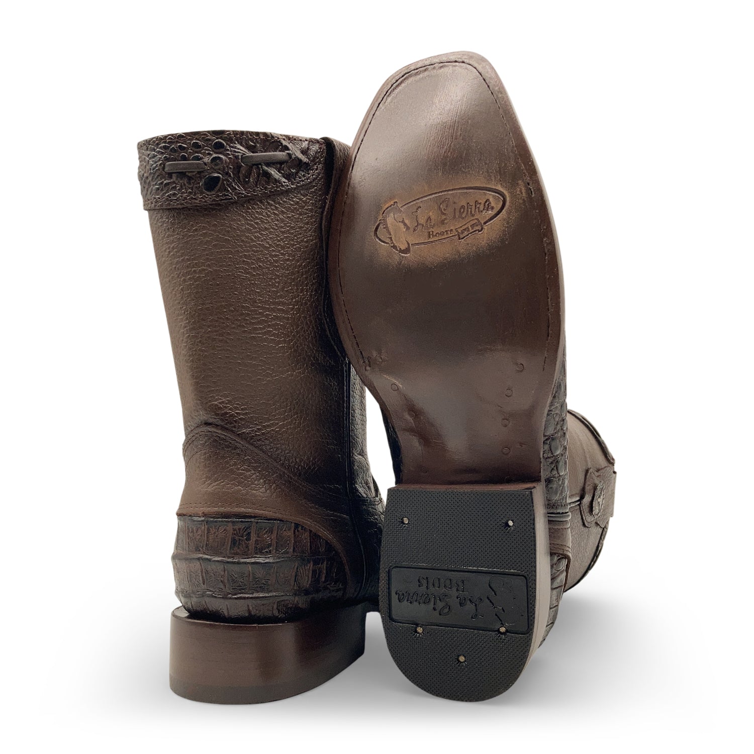 Men’s Caiman Print, Square Toe, Leather Cowboy Boot, with a Full Side Zipper