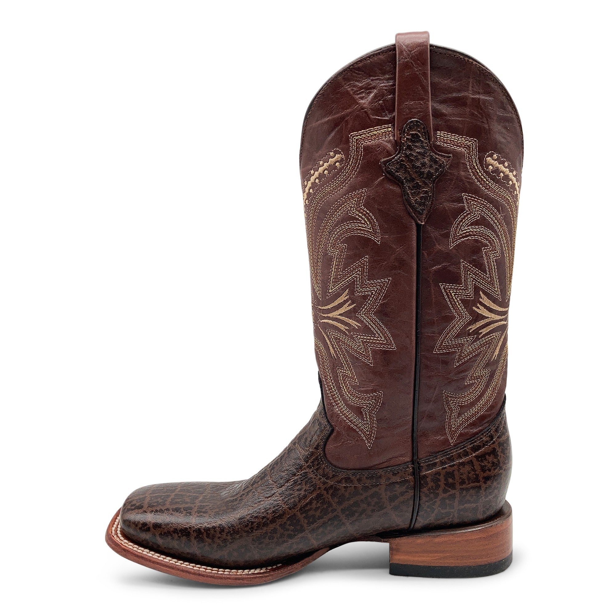 Men’s Elephant Print Western Cowboy Boots Square Toe
