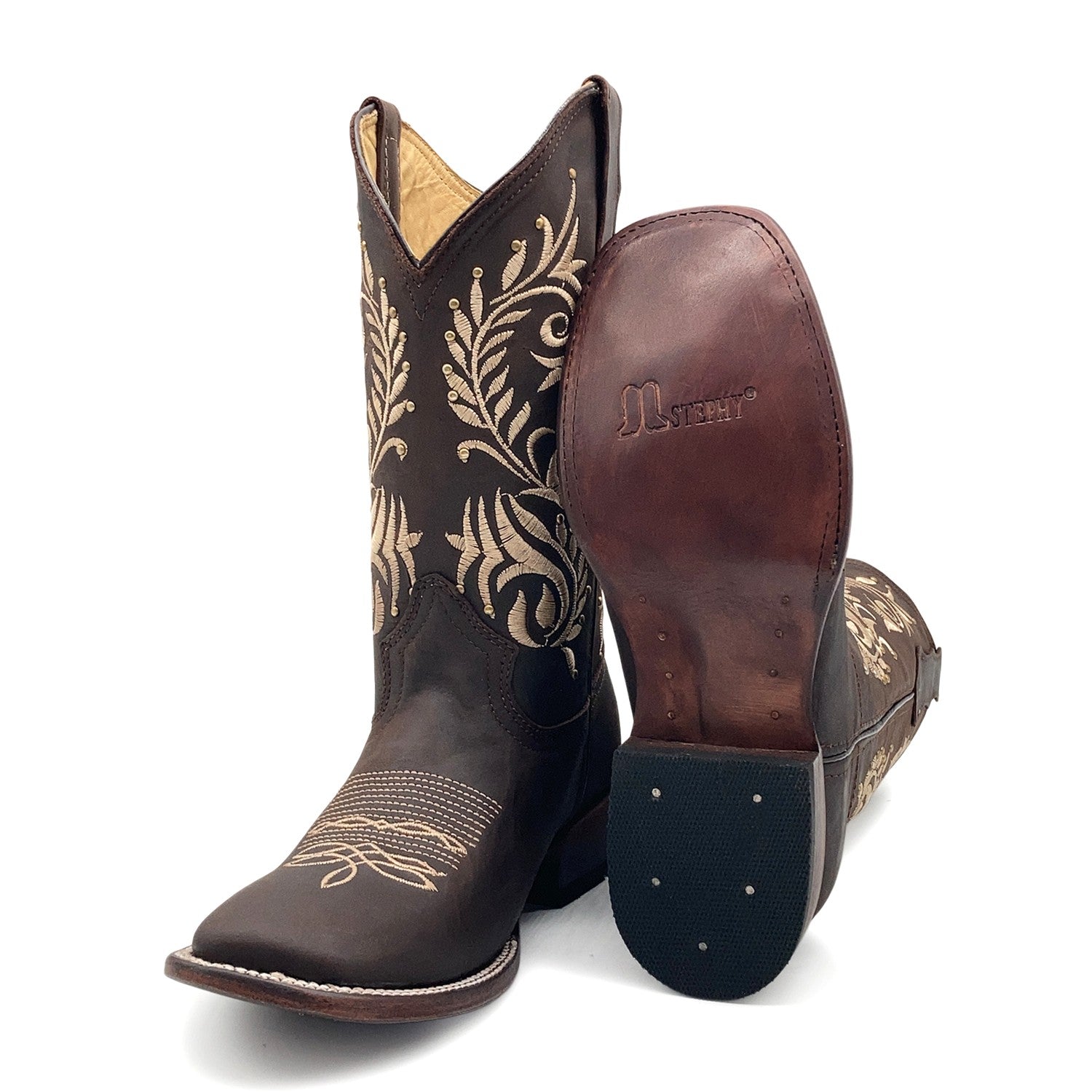 Women's Western Cowboy Boot Square Toe Mid Calf