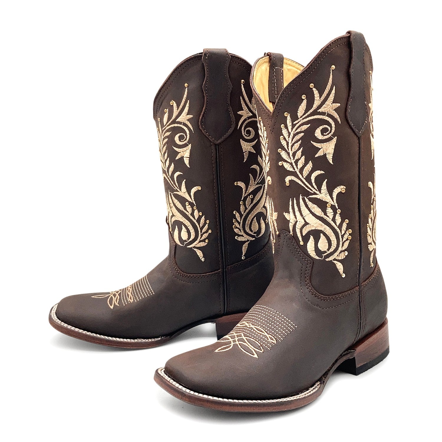 Women's Western Cowboy Boot Square Toe Mid Calf