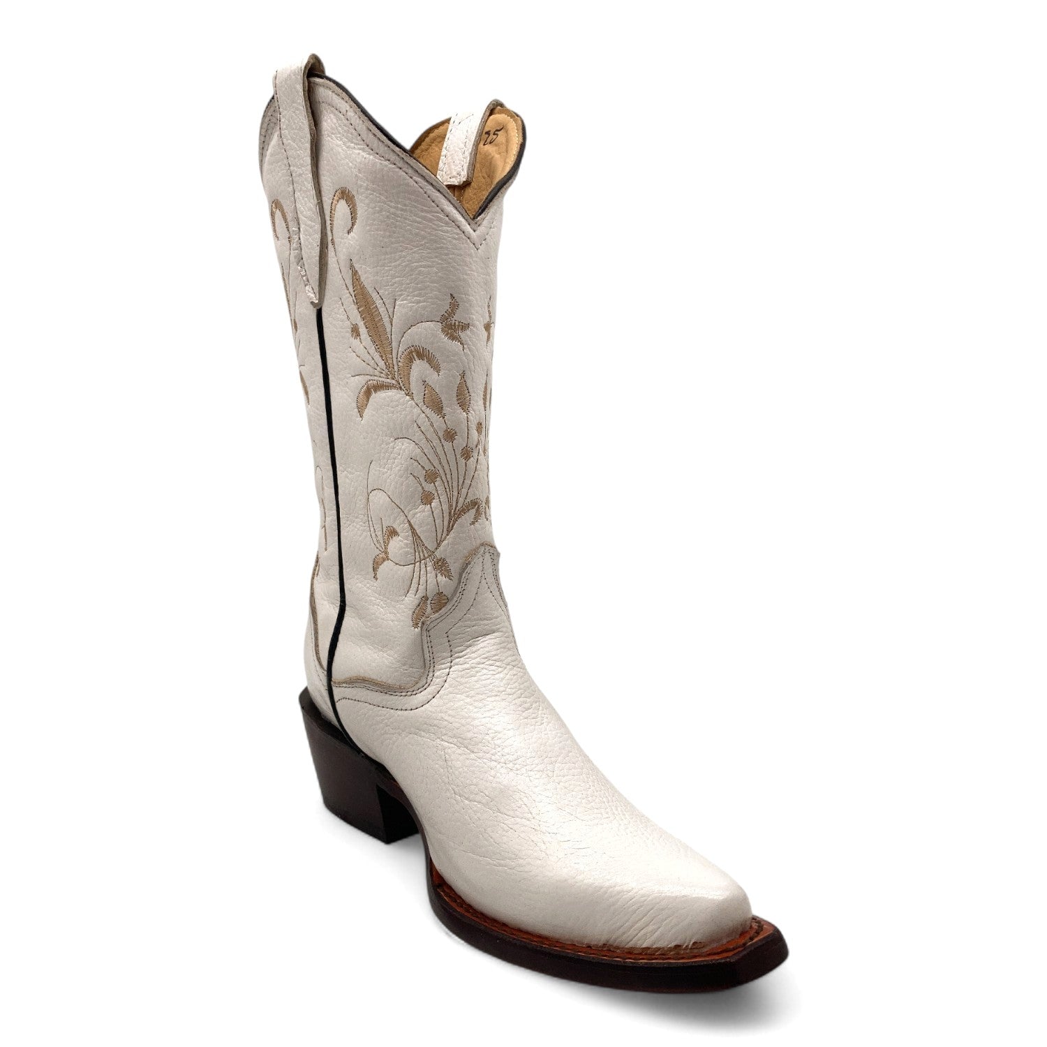 Women’s Genuine Leather Pointed Toe Mid-Calf Western Boots