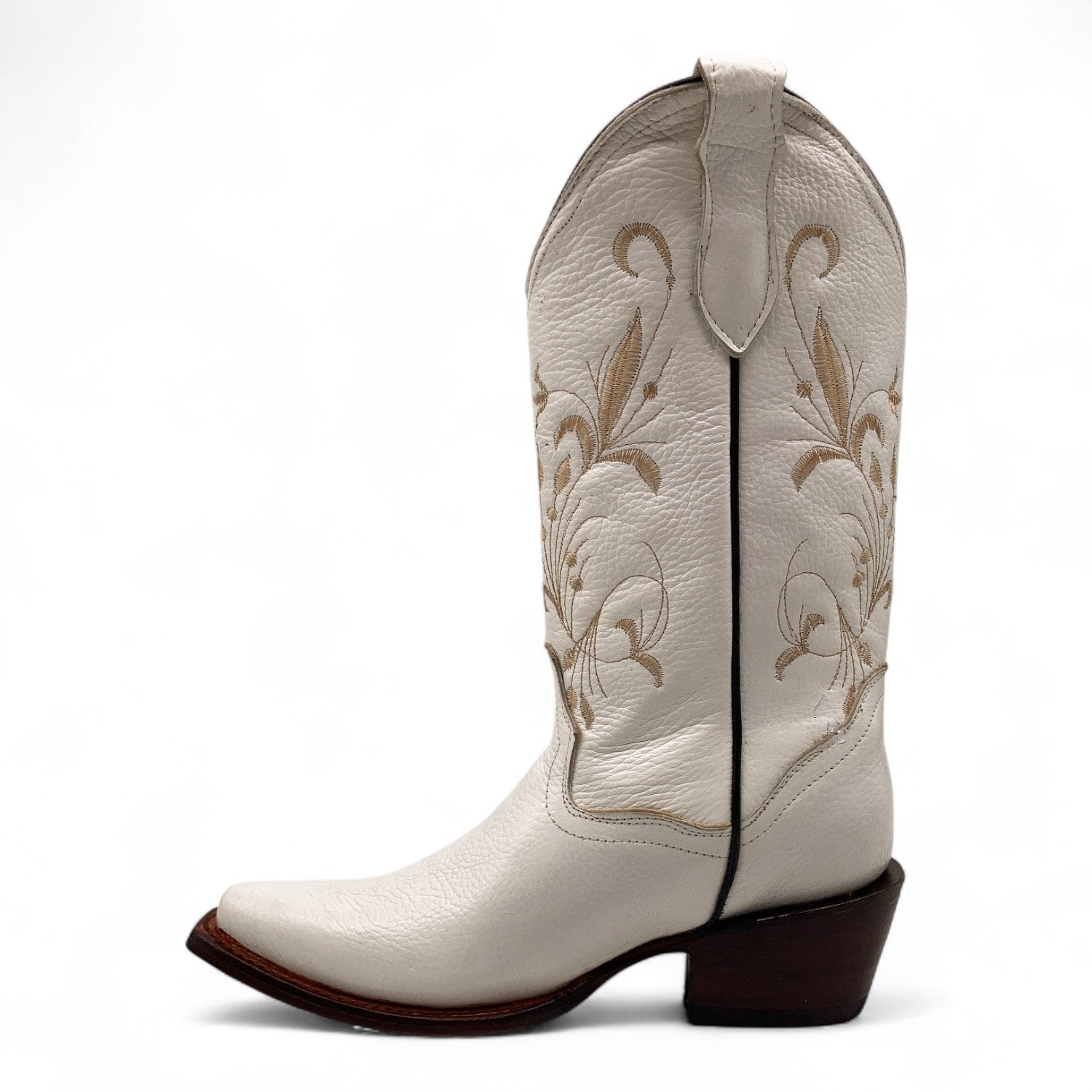 Women’s Genuine Leather Pointed Toe Mid-Calf Western Boots