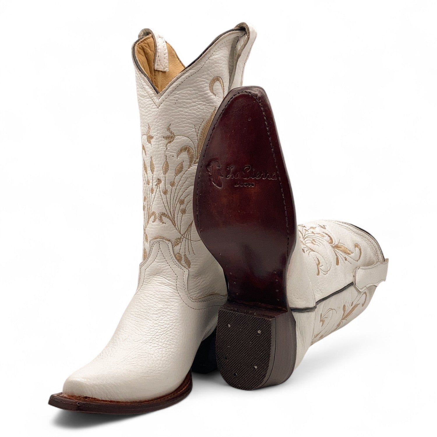 Women’s Genuine Leather Pointed Toe Mid-Calf Western Boots