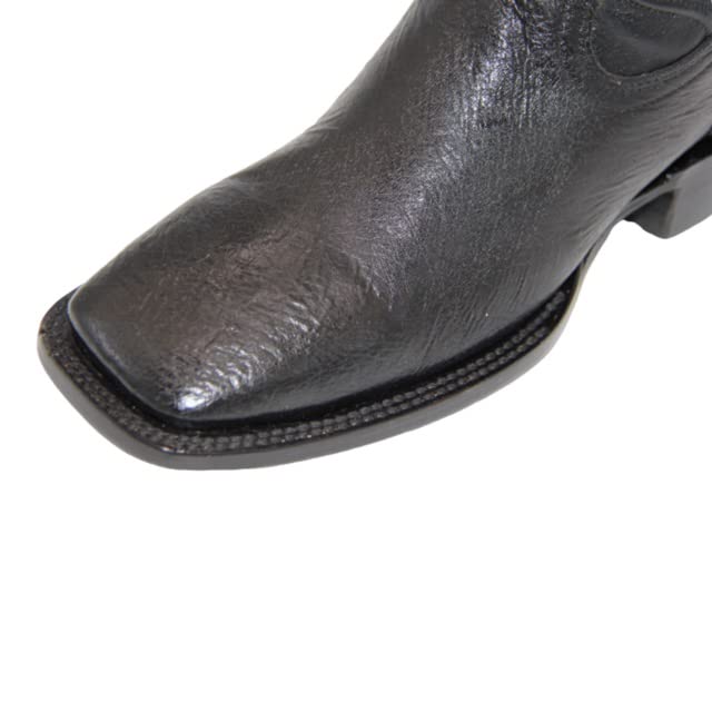 Men's Smooth Genuine Ostrich Leather Square Toe Cowboy Boot