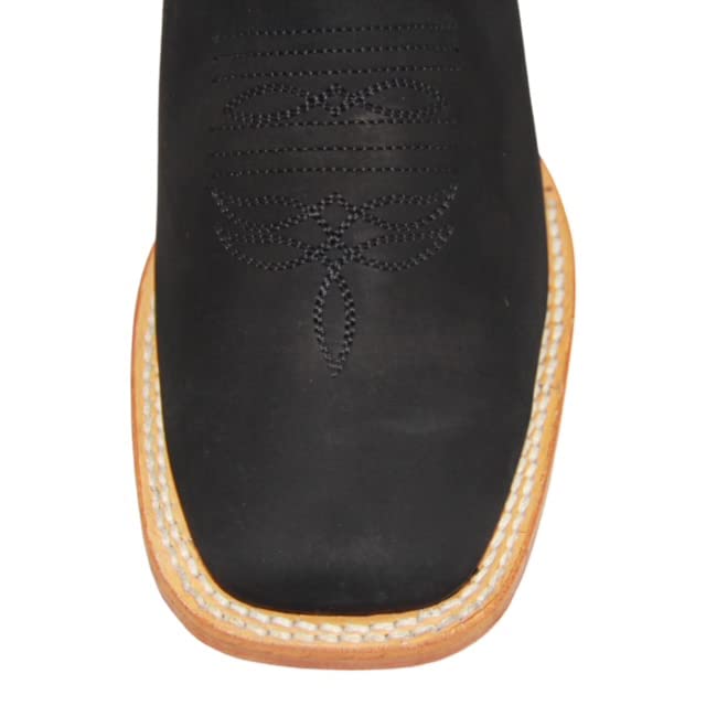 Women's Leather Short Ankle Cowboy Boots, Low Heel Western Bootie