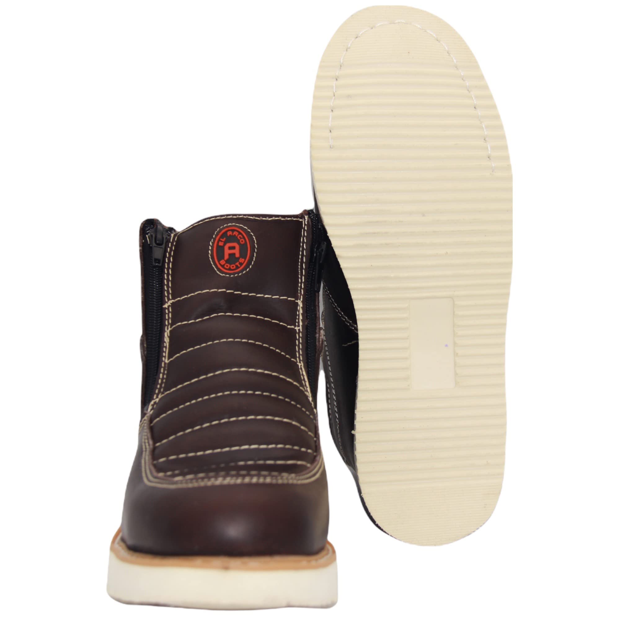 Men's Double Zipper Moc Leather Work Boot