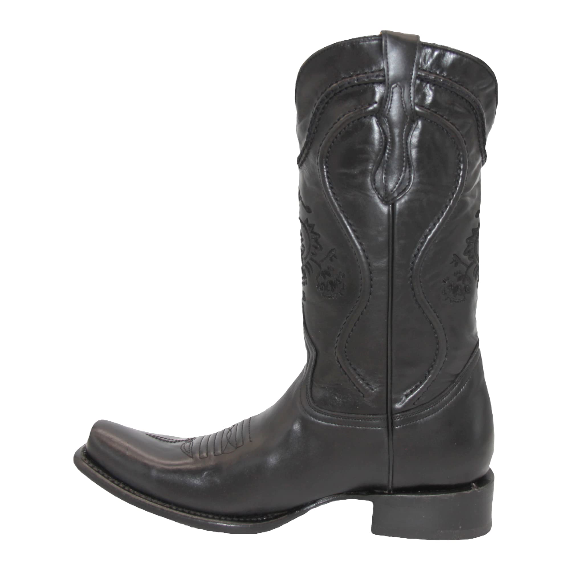 Men's Genuine Leather Dress Cowboy Boot Mid-Calf