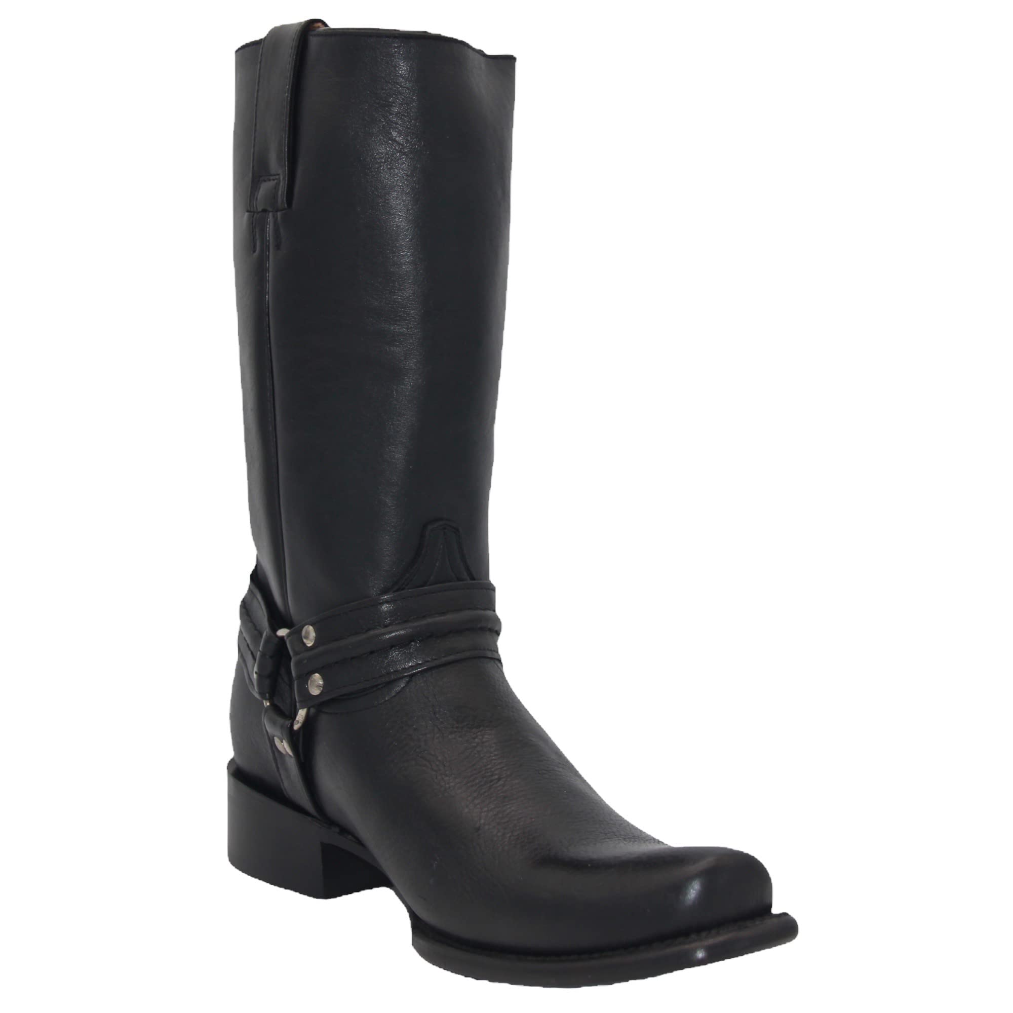 Men’s Genuine Leather 11Inch Square Toe Harness Motorcycle Boot