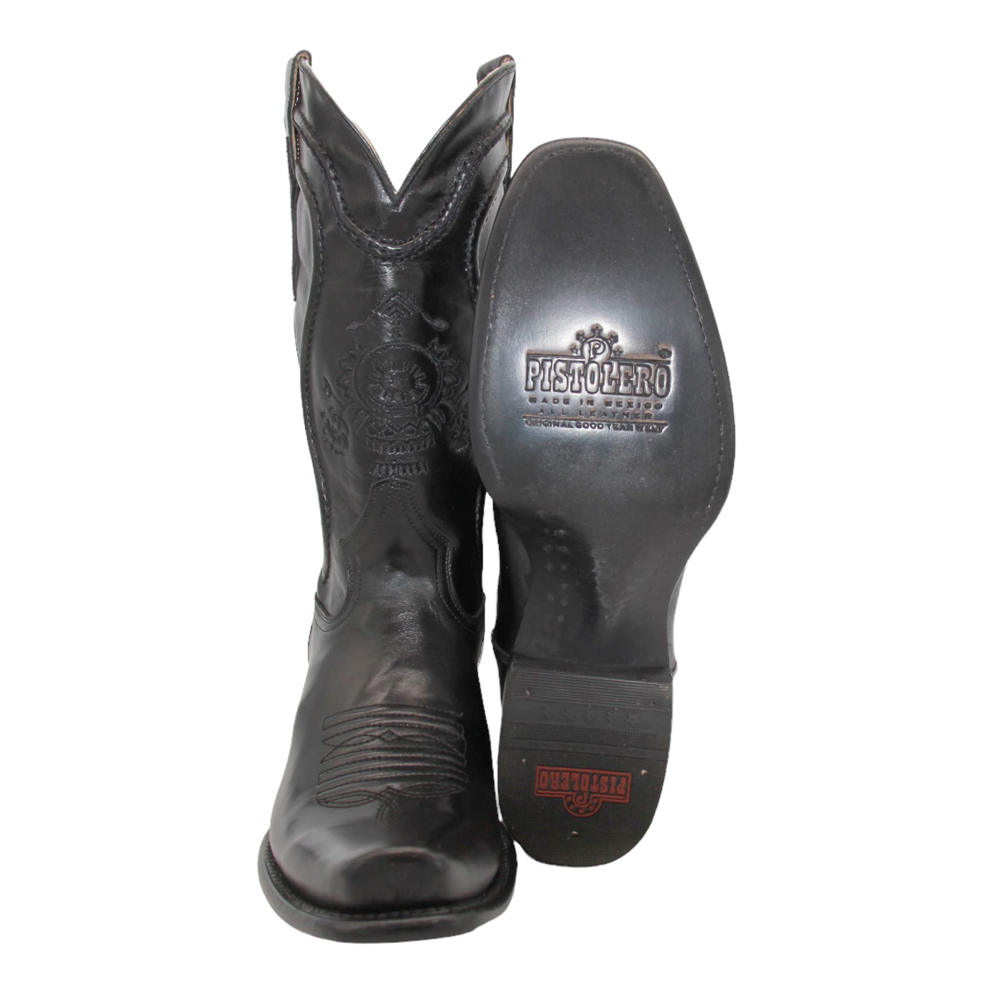 Men's Genuine Leather Dress Cowboy Boot Mid-Calf