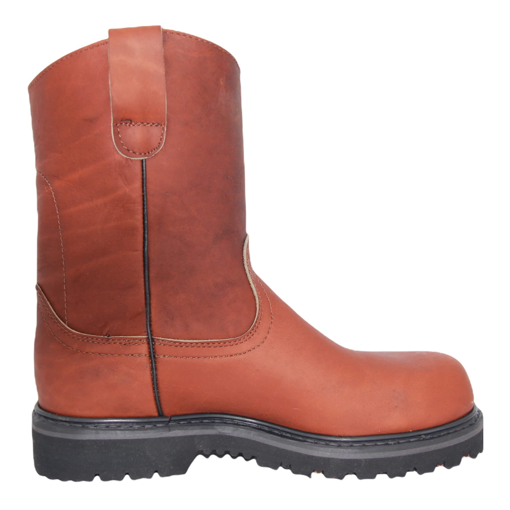Men's 9" Pull-On Steel Toe Leather Work Boot