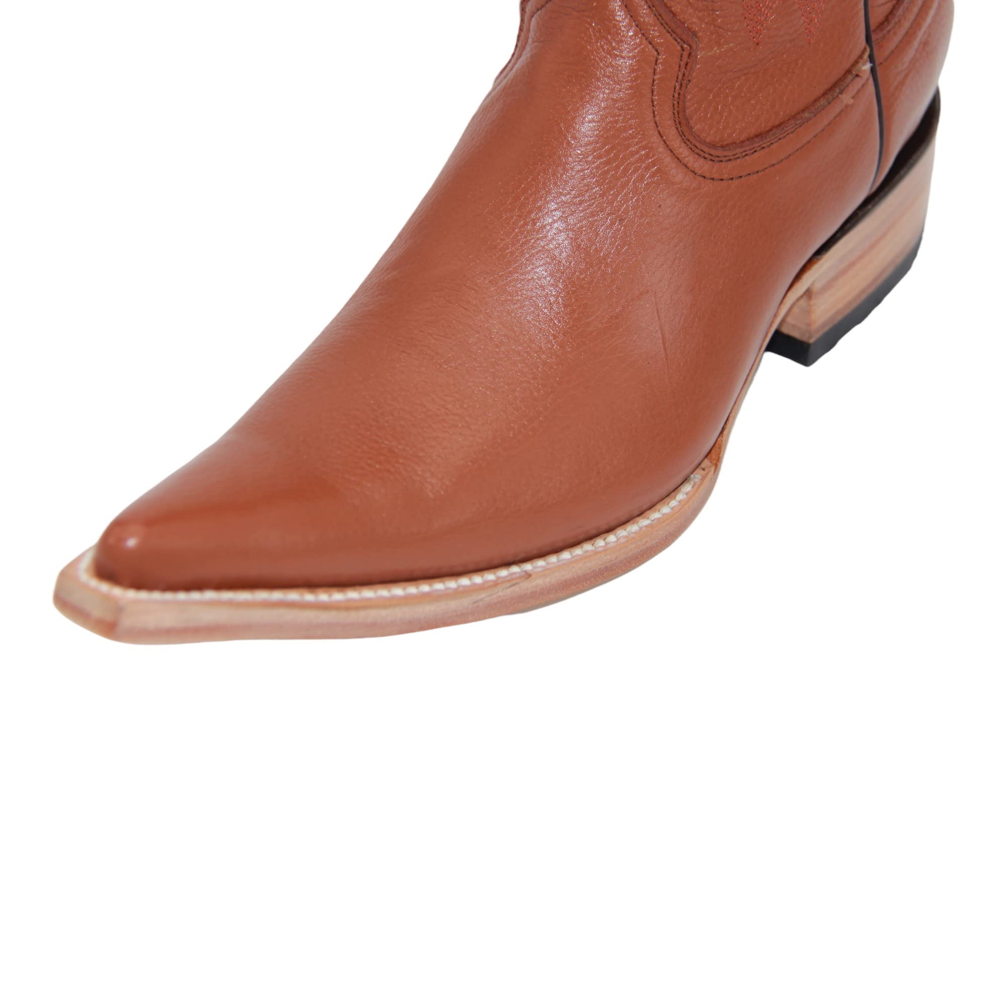 Men’s Genuine Leather Snip Toe Embroidered Boot