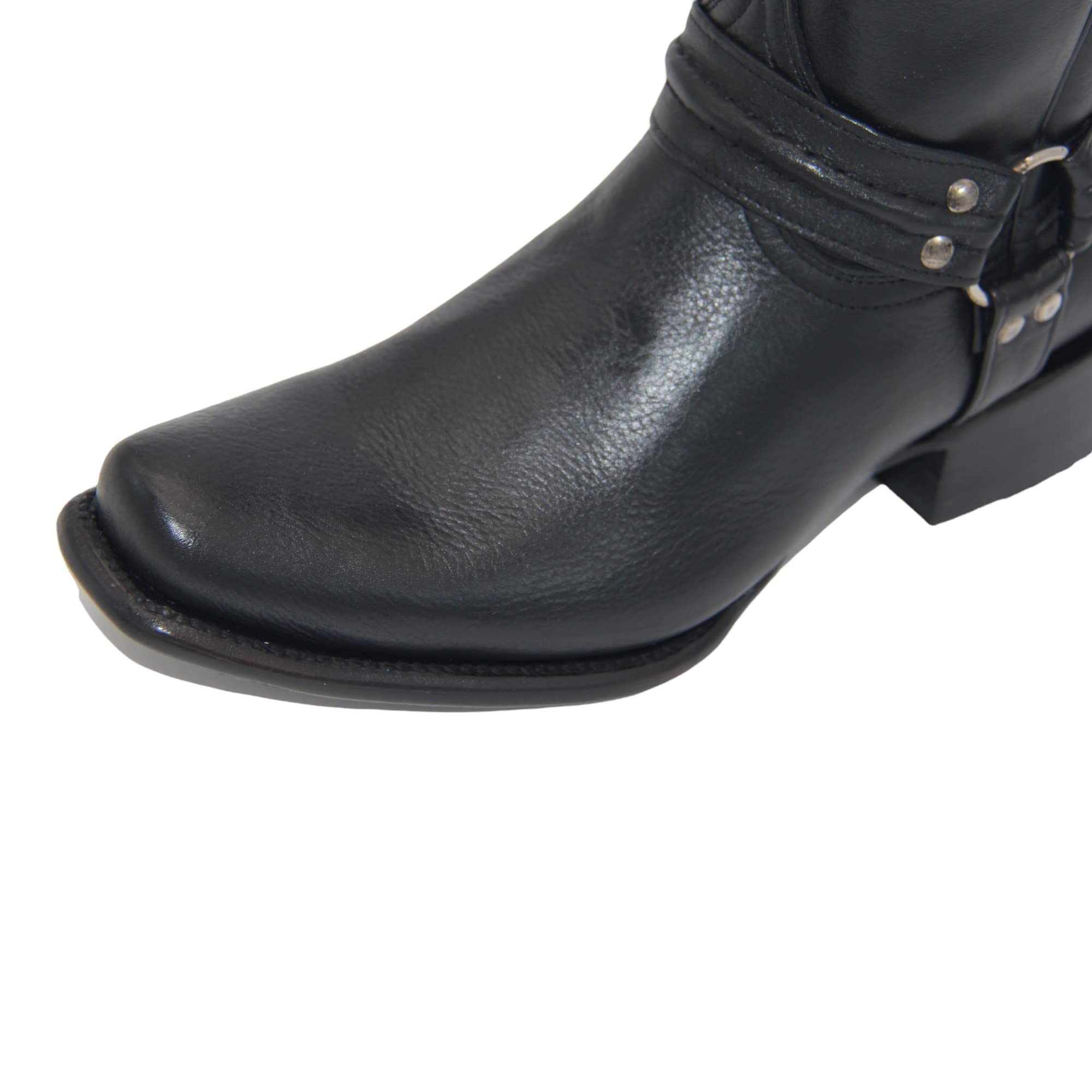 Men’s Genuine Leather 11Inch Square Toe Harness Motorcycle Boot