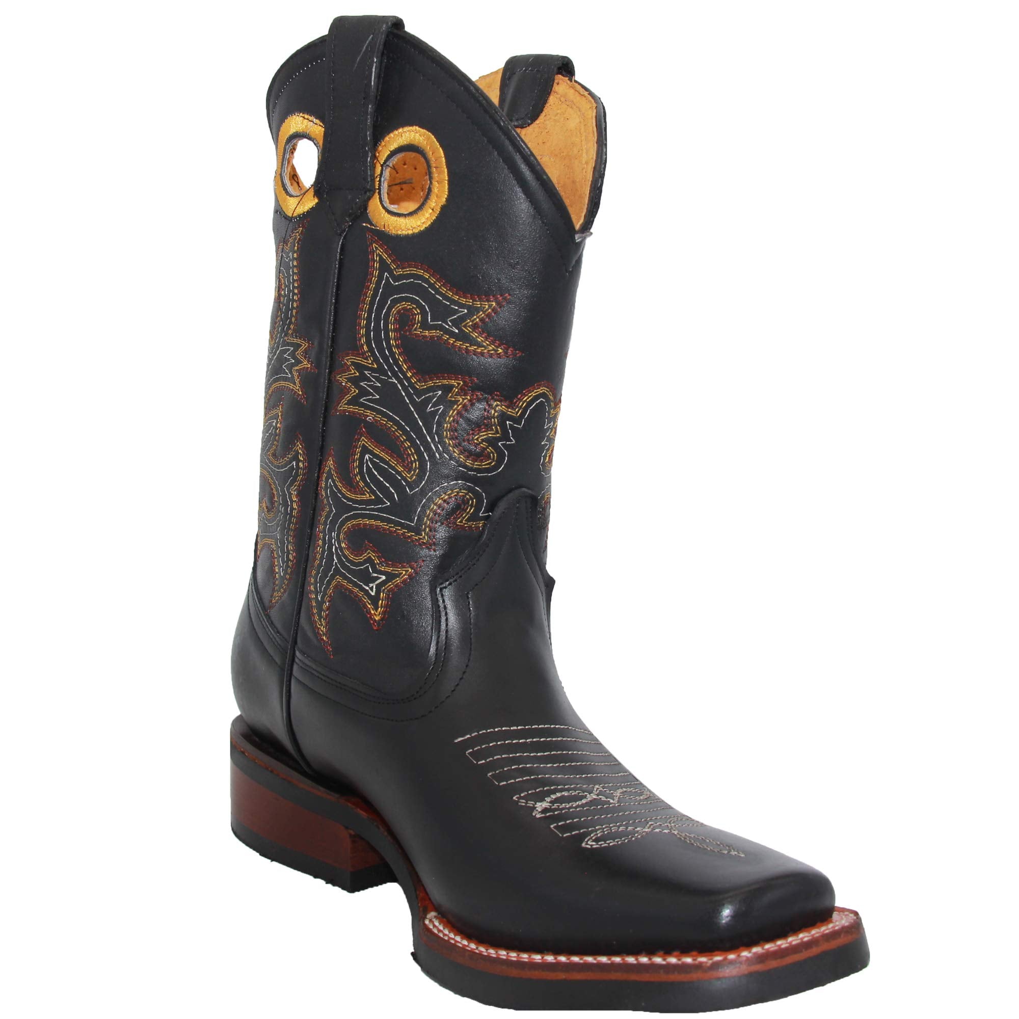 Men's Genuine Leather Square Toe Rodeo Cowboy Boot