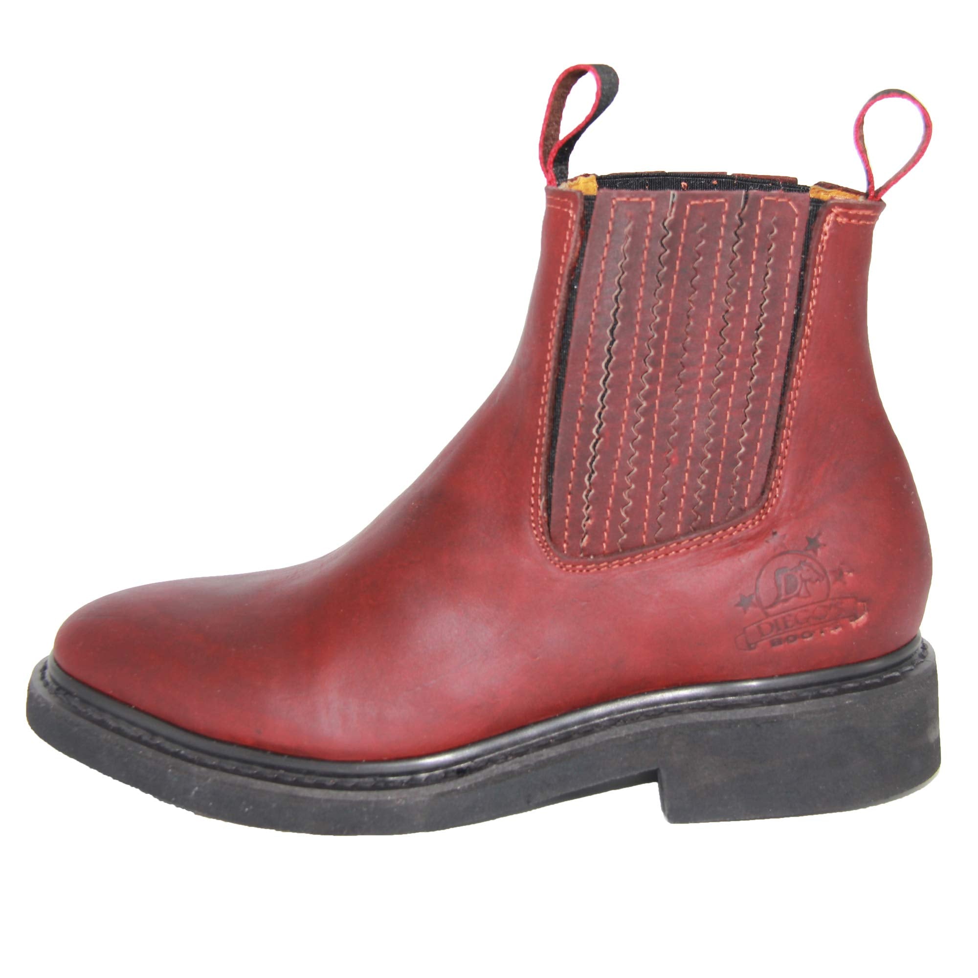 Men's Genuine Leather Short Ankle Western Cowboy Boot, Men's Leather Work Boot