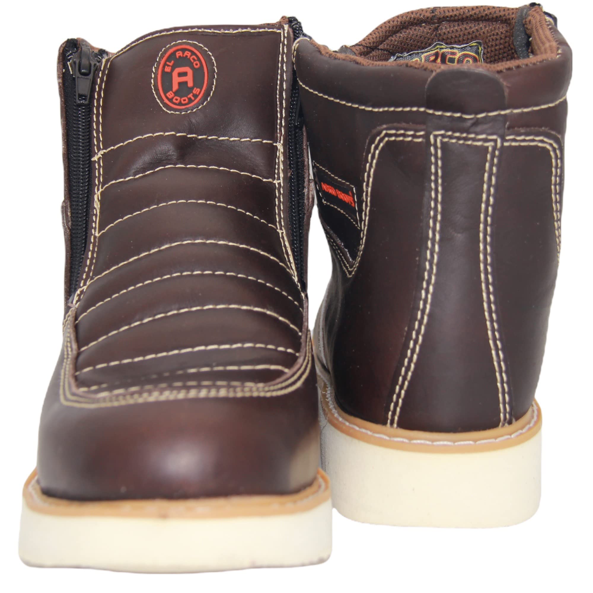 Men's Double Zipper Moc Leather Work Boot