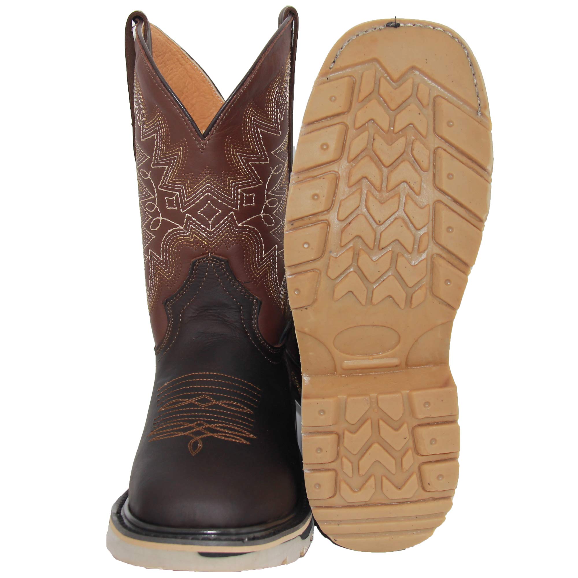Men’s Leather Square Toe Western Work Boot