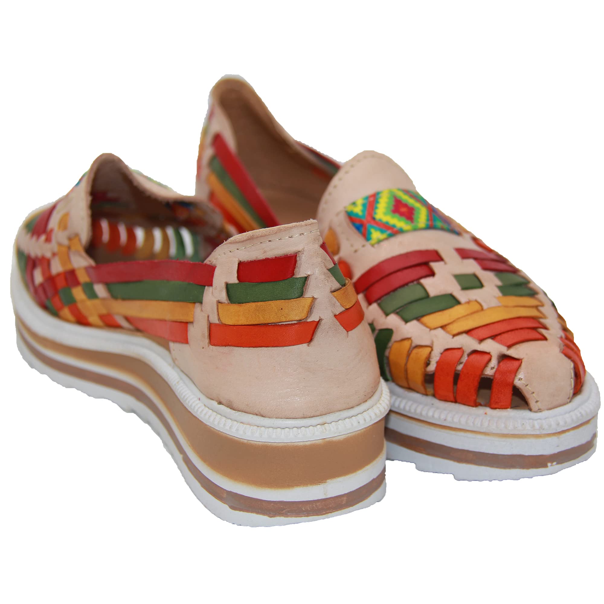 Women’s Leather Huarache Wedge Sandal, Mexican Huarache Sandal, Platform Huarache Sandal