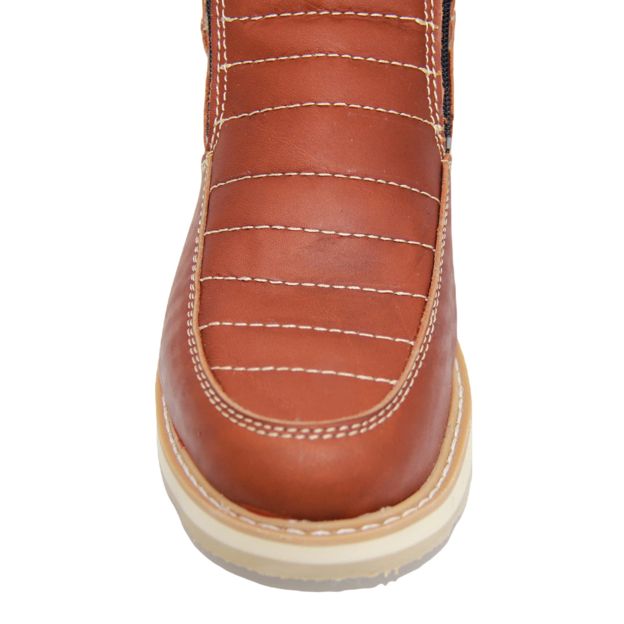 Men's Double Zipper Moc Leather Work Boot