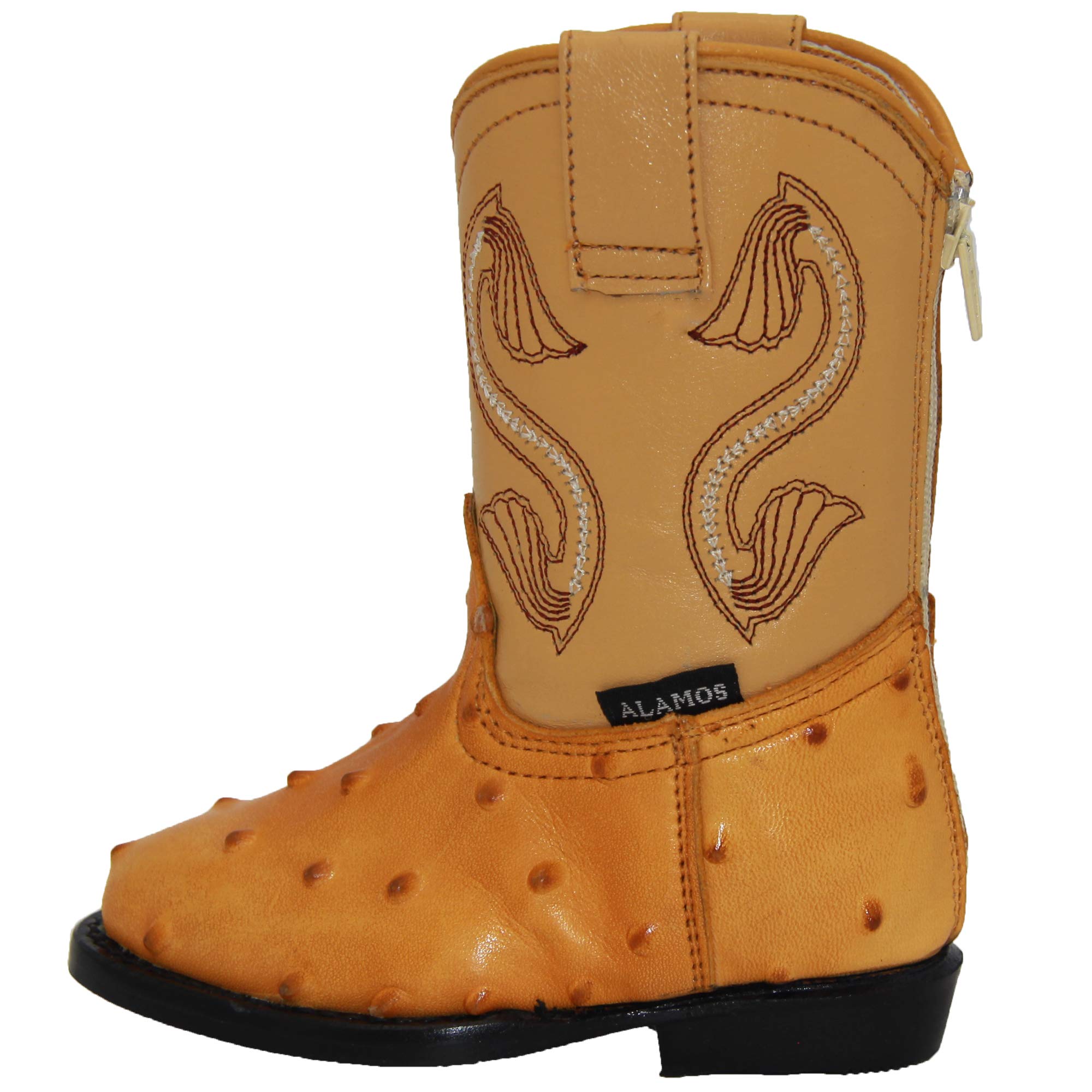 Kids Cowboy Boot Infant Toddler Ostrich Print Western Boot