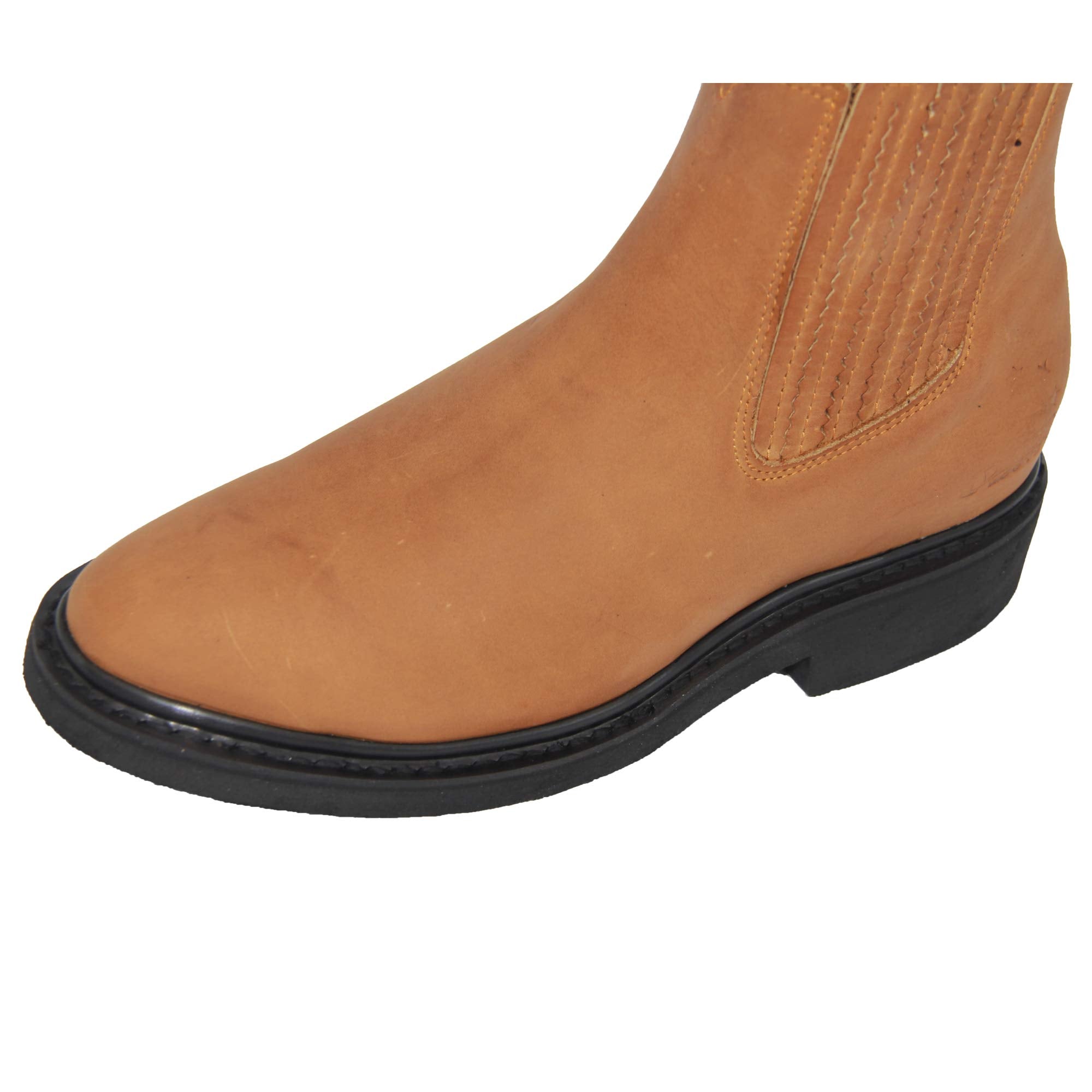 Men's Genuine Leather Short Ankle Western Cowboy Boot, Men's Leather Work Boot