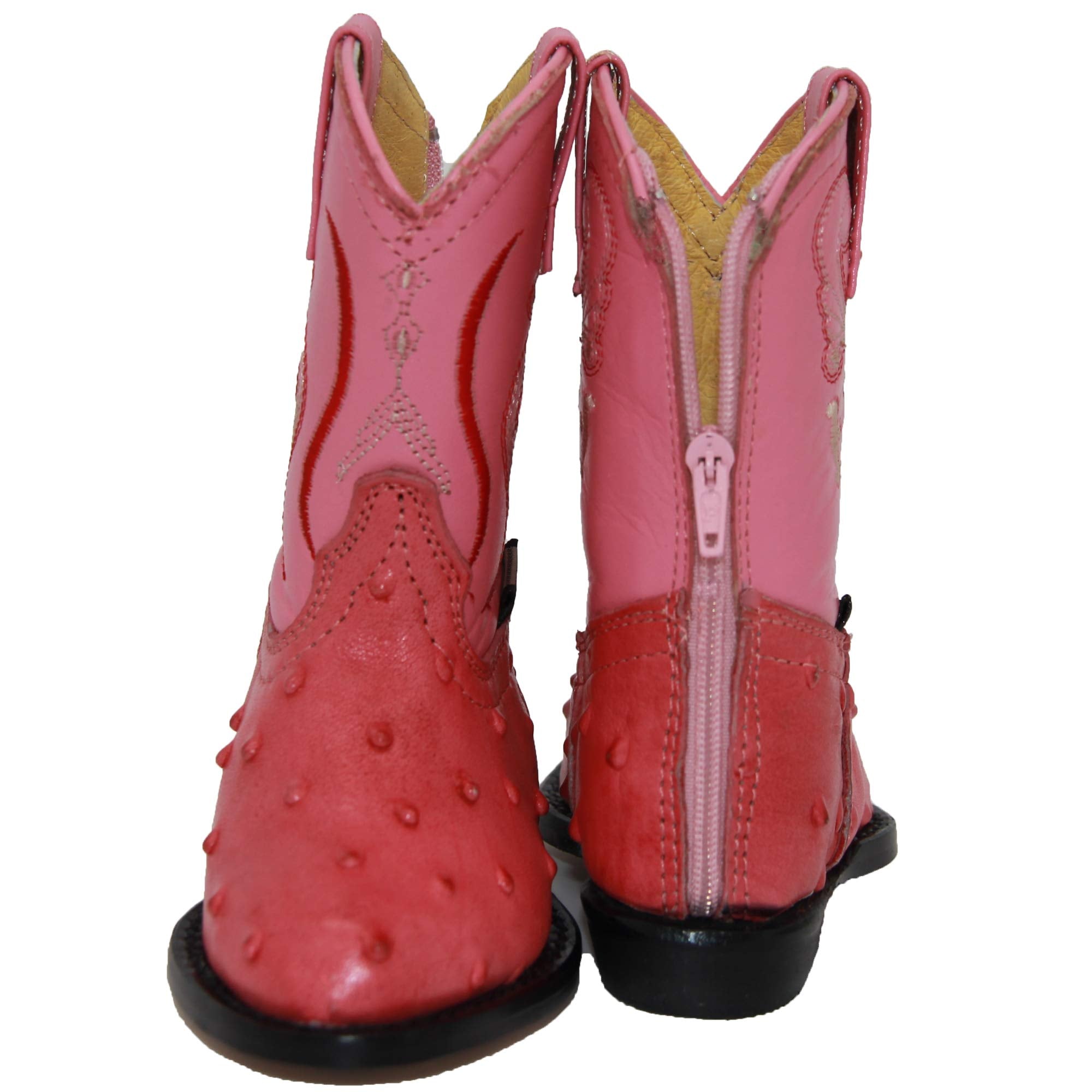 Kids Cowboy Boot Infant Toddler Ostrich Print Western Boot