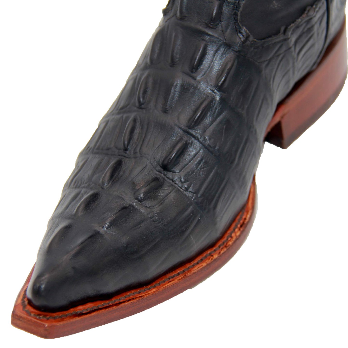 Luxury Men's Leather Crocodile Alligator Print Snip Toe Western Cowboy Boots