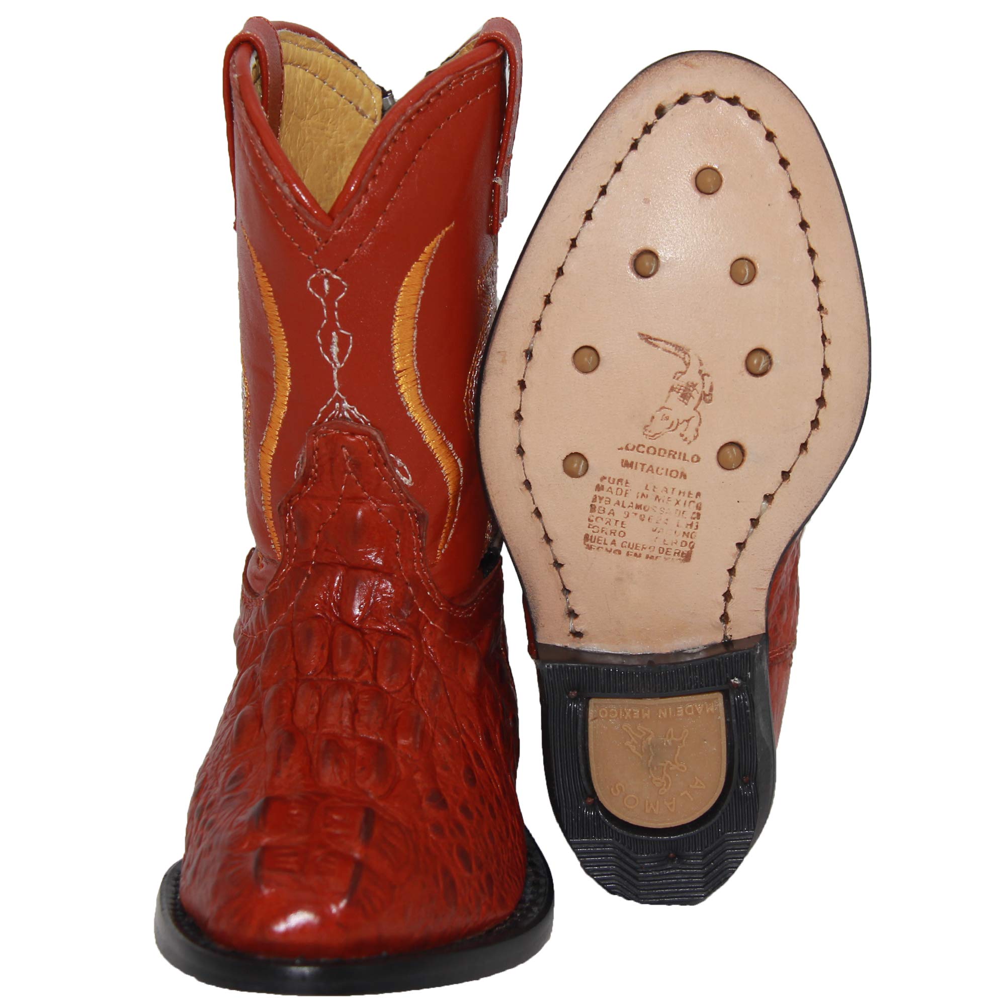 Kids Cowboy Boot Infant Toddler Crocodile Alligator Print Western Boot