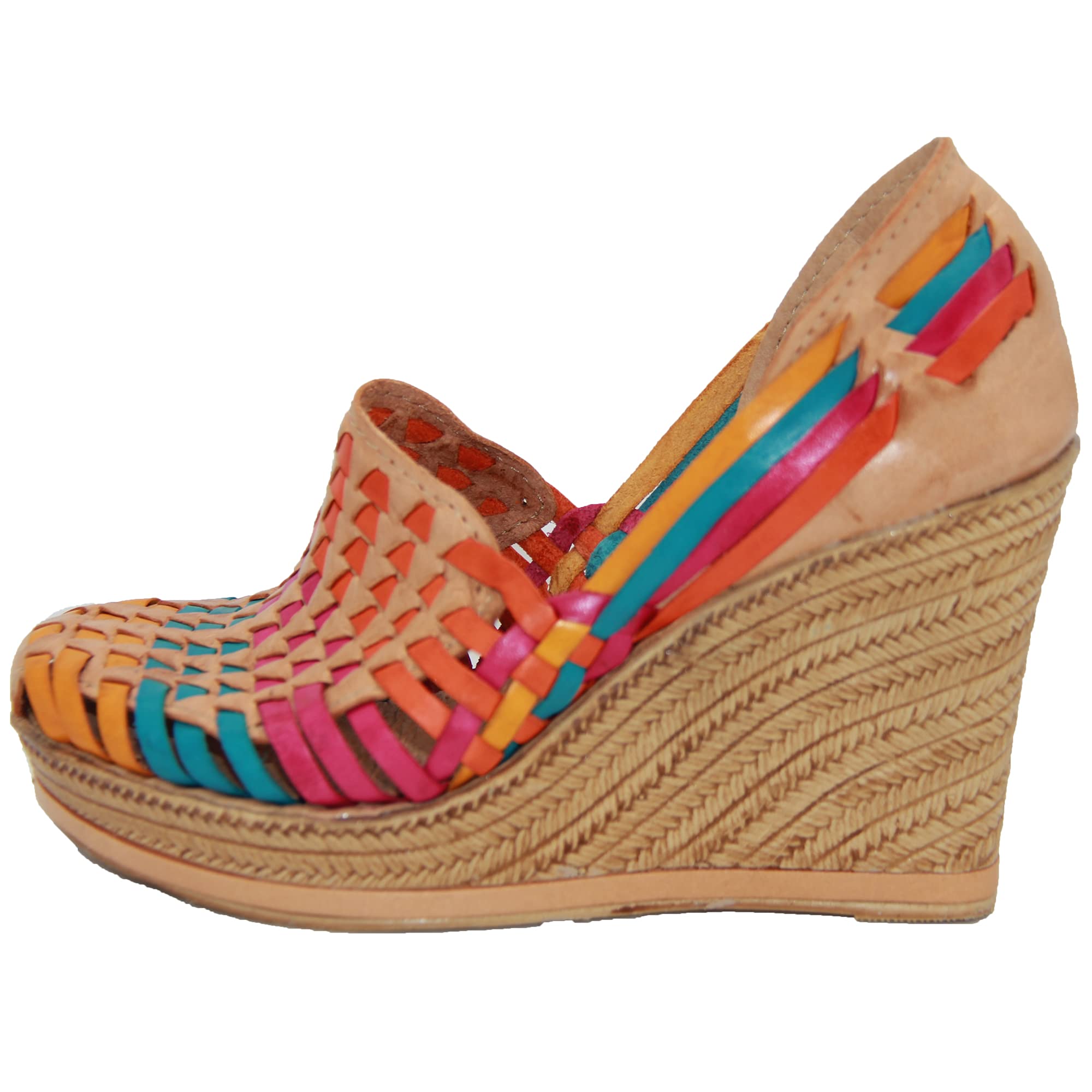 Women's Leather Mexican Huarache Sandal, Women's Huarache Leather Wedge Sandal