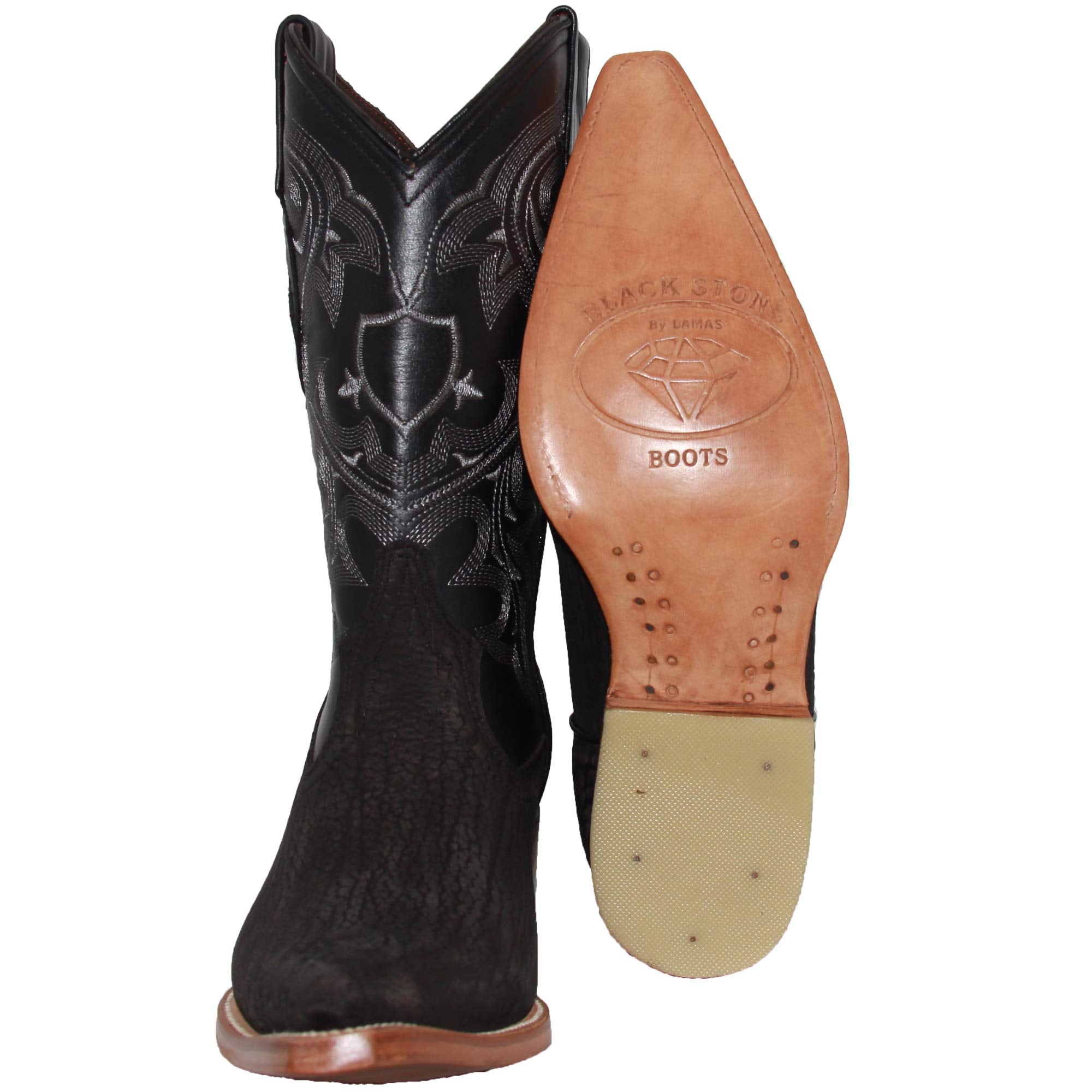 Mens Leather Cowboy Boot Snip Toe Western Leather Boot