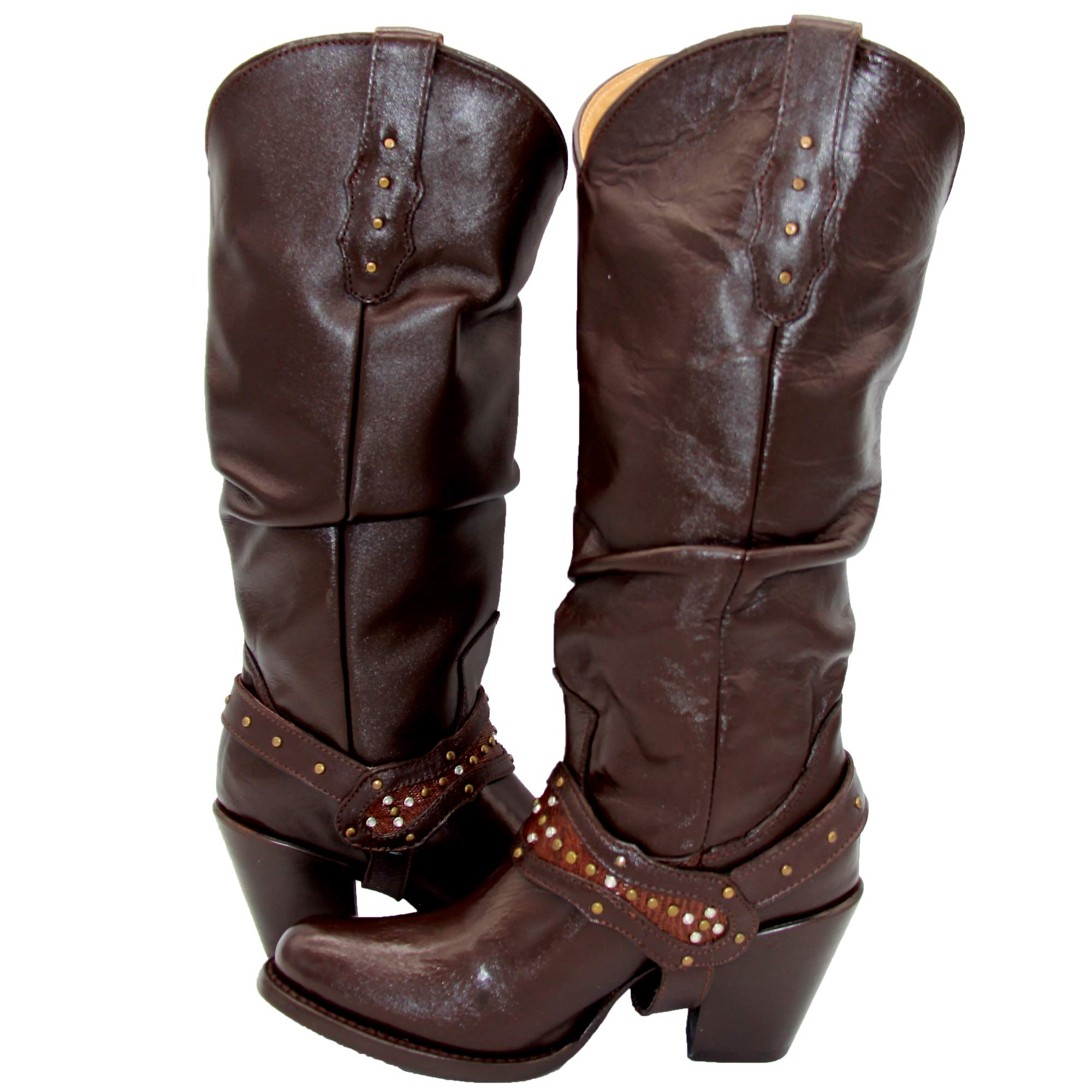 Womens Tall Genuine Leather Cowgirl Boot