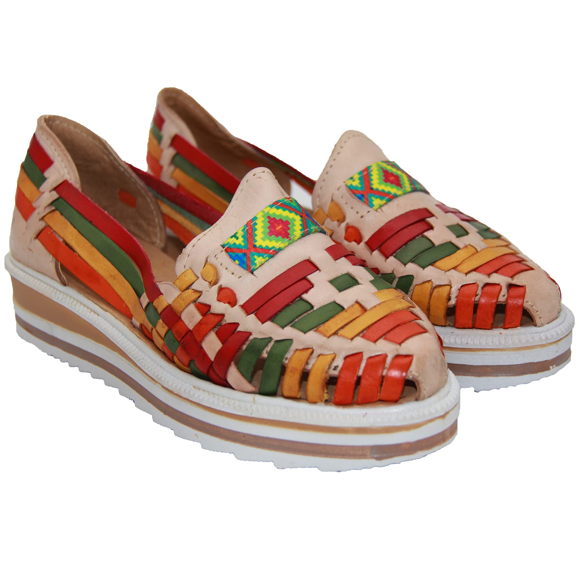 Women’s Leather Huarache Wedge Sandal, Mexican Huarache Sandal, Platform Huarache Sandal