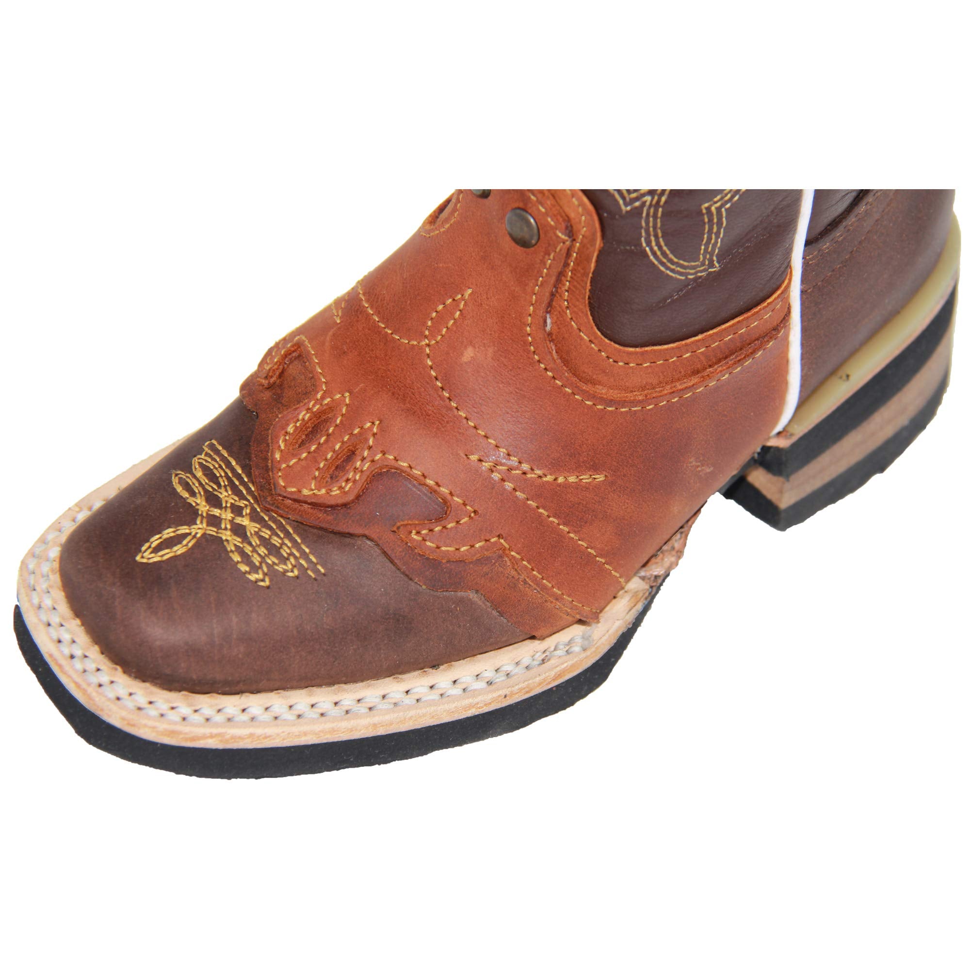 Kids Square Toe Studded Western Cowboy Boot