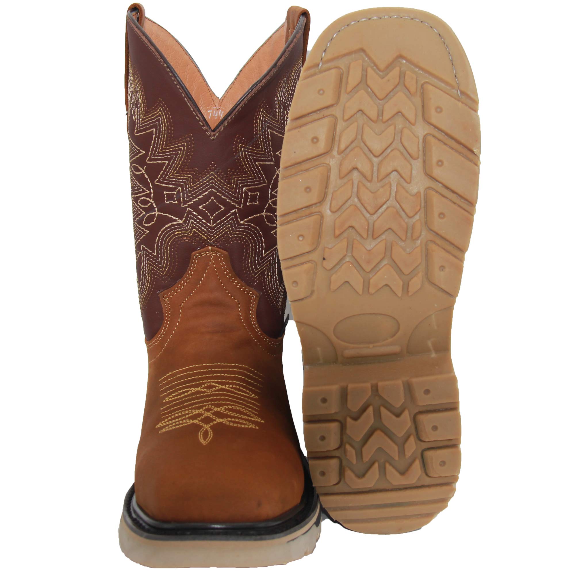 Men’s Leather Square Toe Steel Toe Western Work Boot