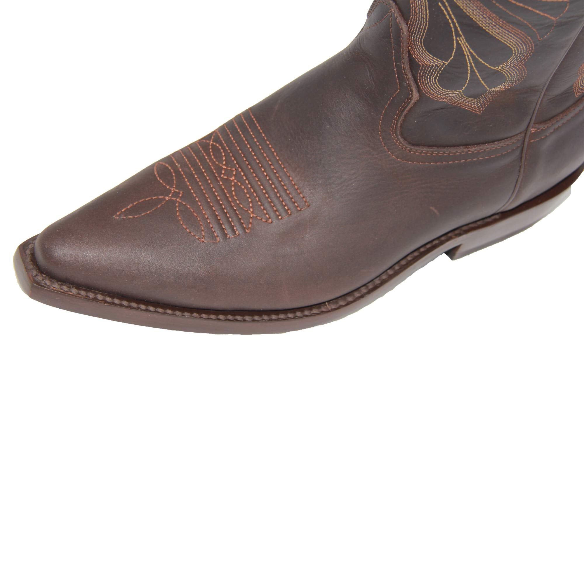 Men's Genuine Leather Cowboy Boots, J Toe Western Leather Boots