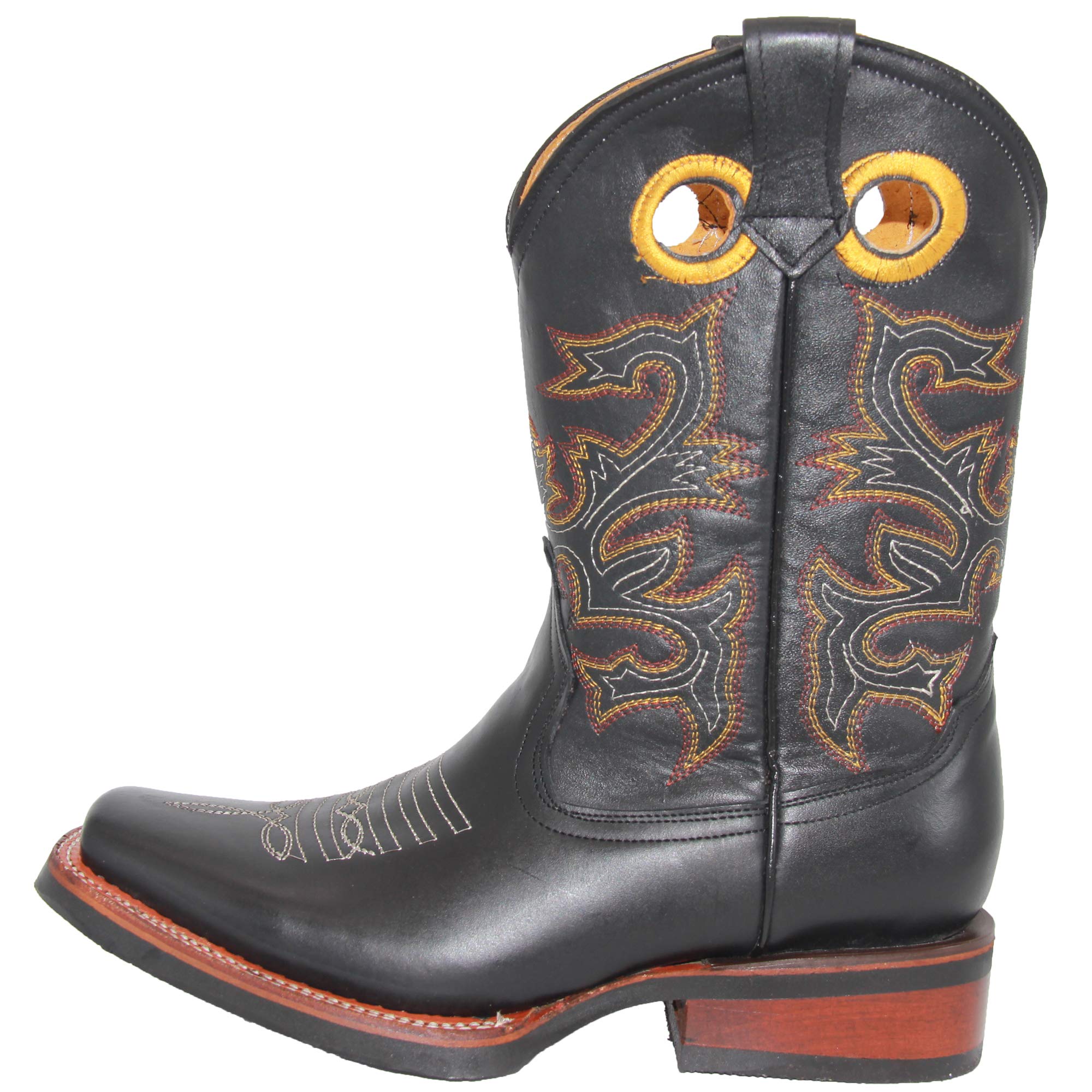 Men's Genuine Leather Square Toe Rodeo Cowboy Boot