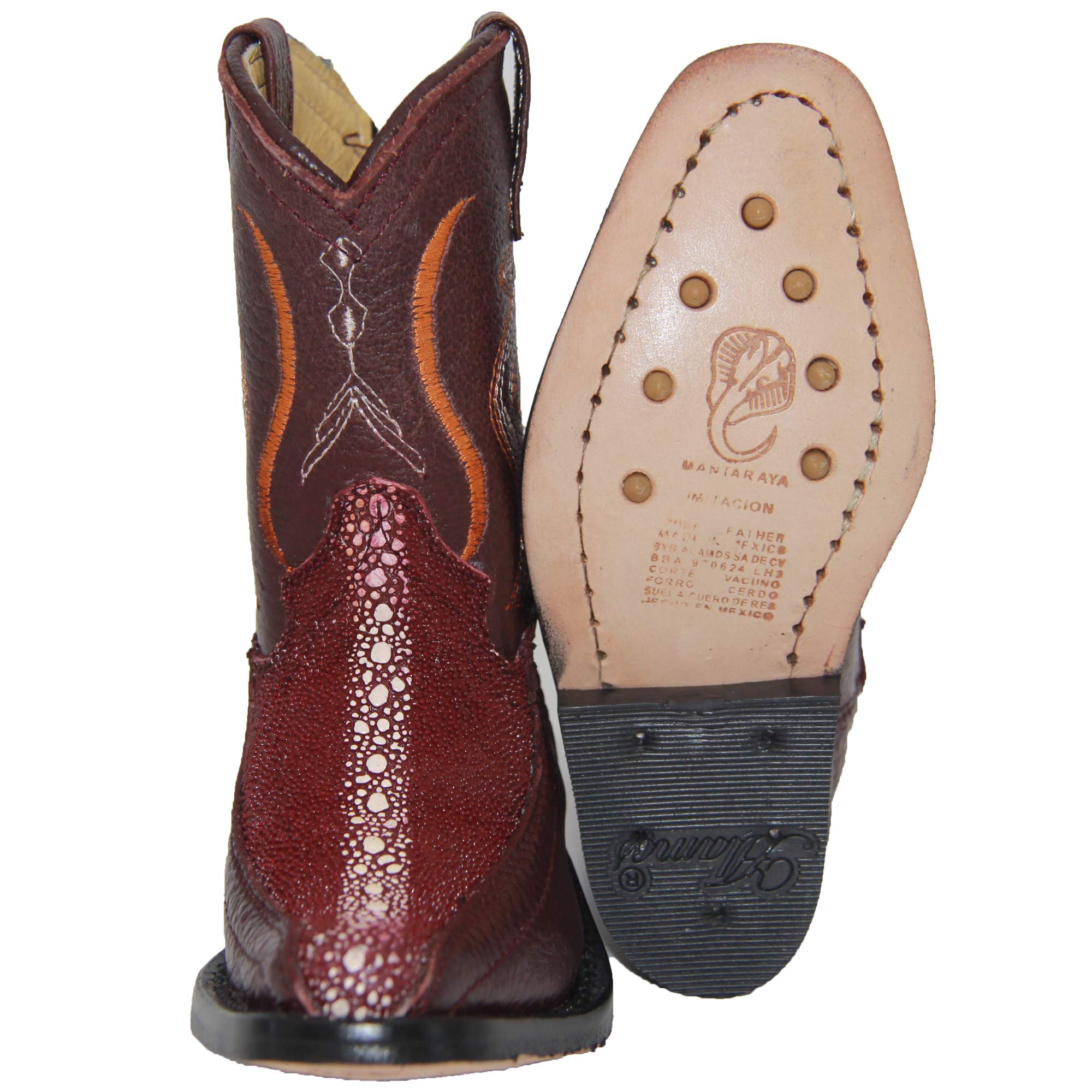 Kids Cowboy Boot Toddlers Infant Western Stingray Snip Toe Boot