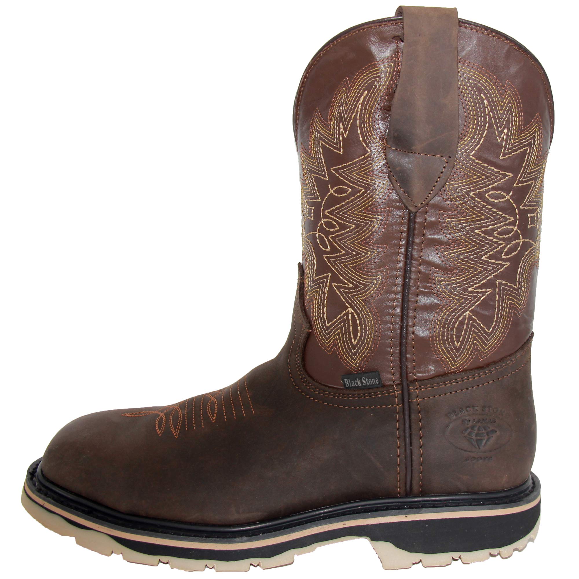 Men’s Leather Square Toe Steel Toe Western Work Boot