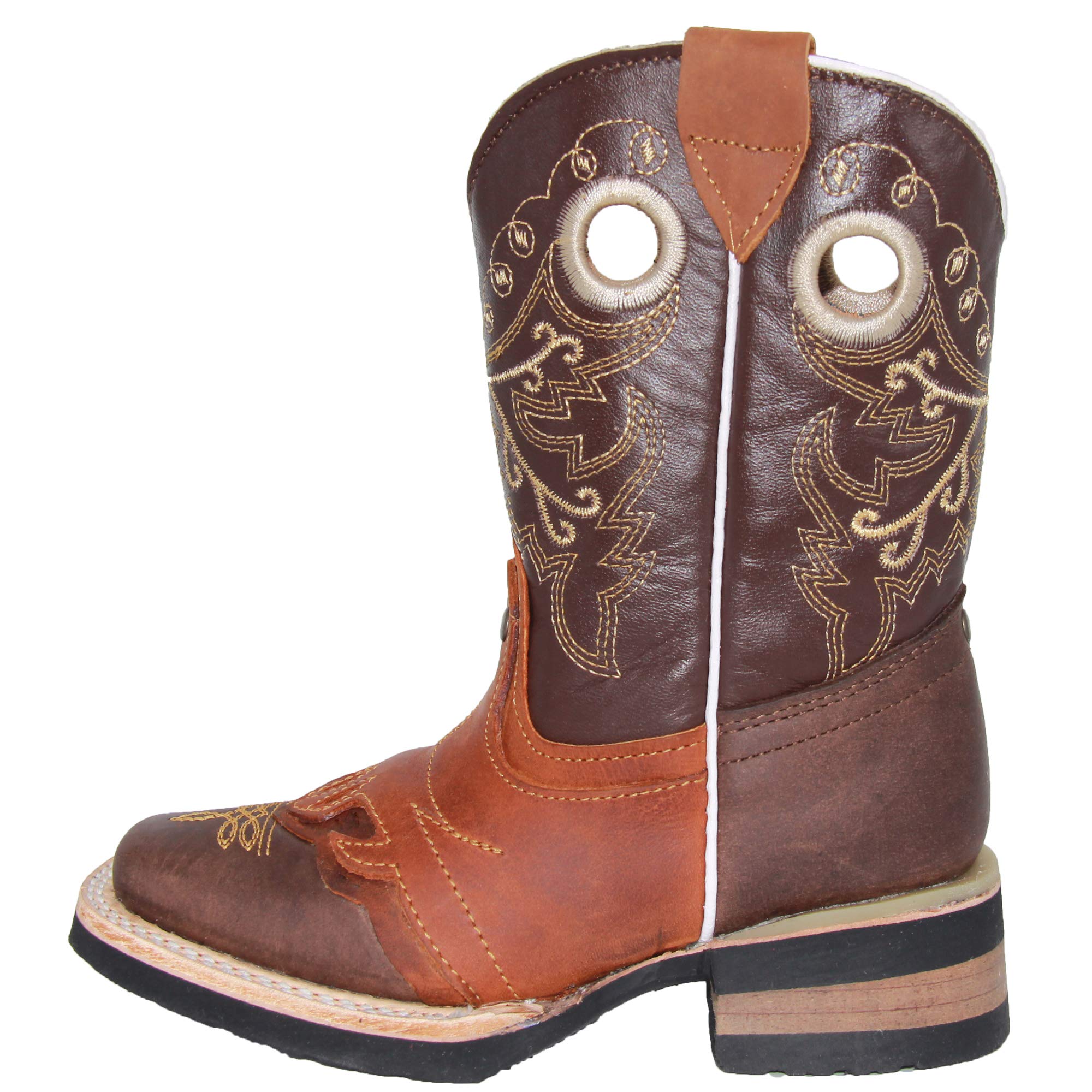 Kids Square Toe Studded Western Cowboy Boot