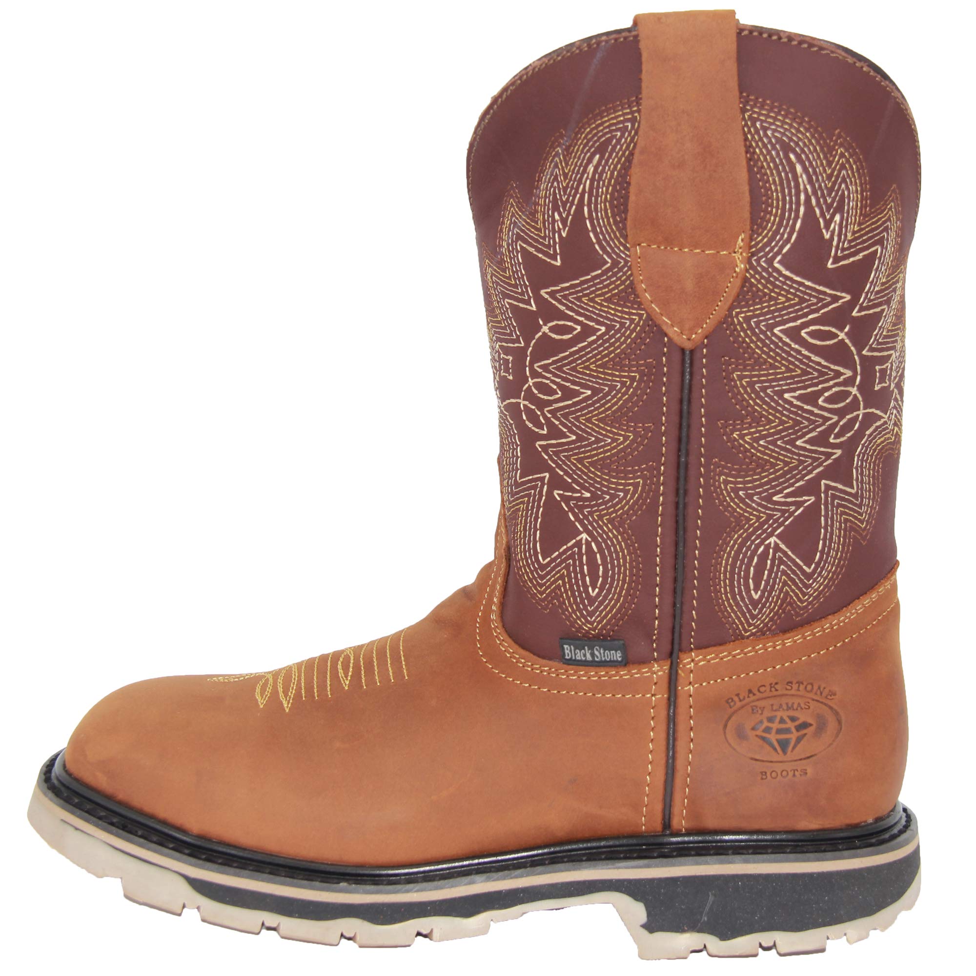 Men’s Leather Square Toe Steel Toe Western Work Boot