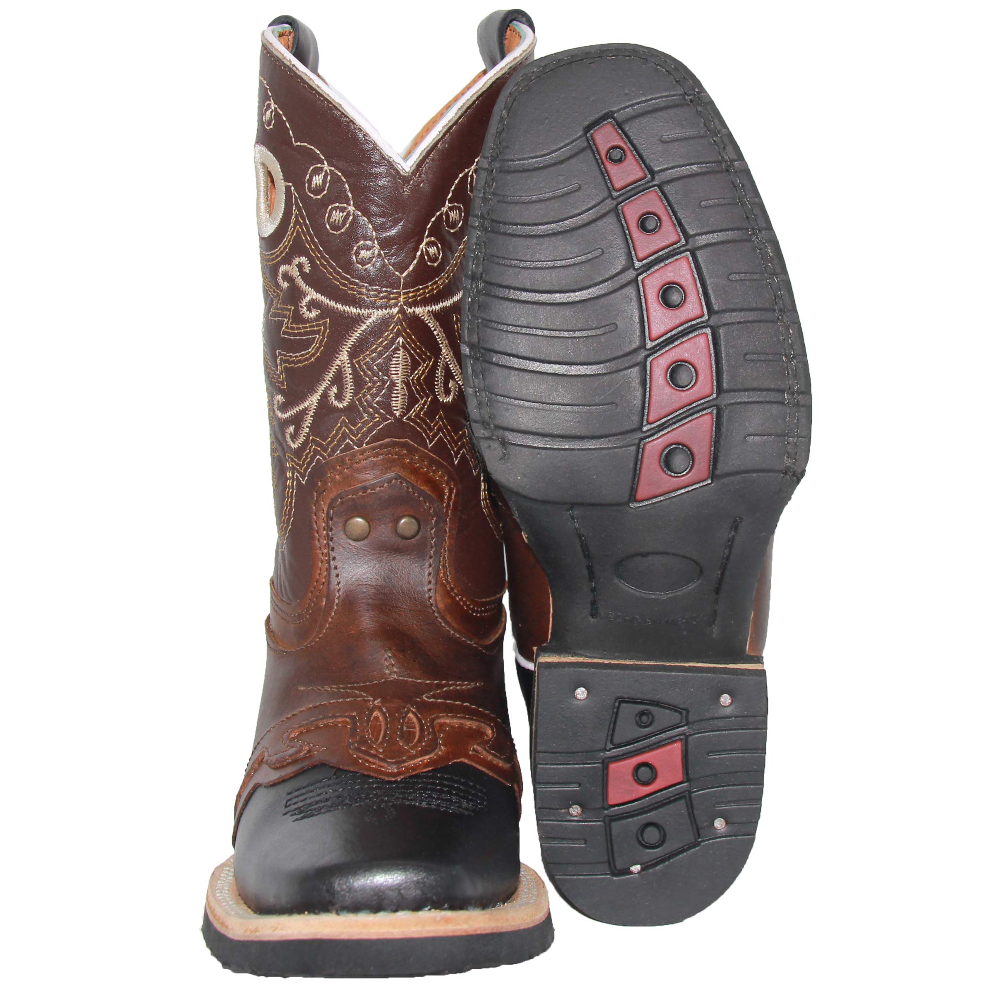 Kids Square Toe Studded Western Cowboy Boot