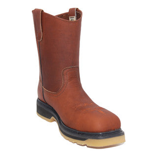 Men's 9" Pull On Soft Toe Leather Work Boot Double Density Sole- 900