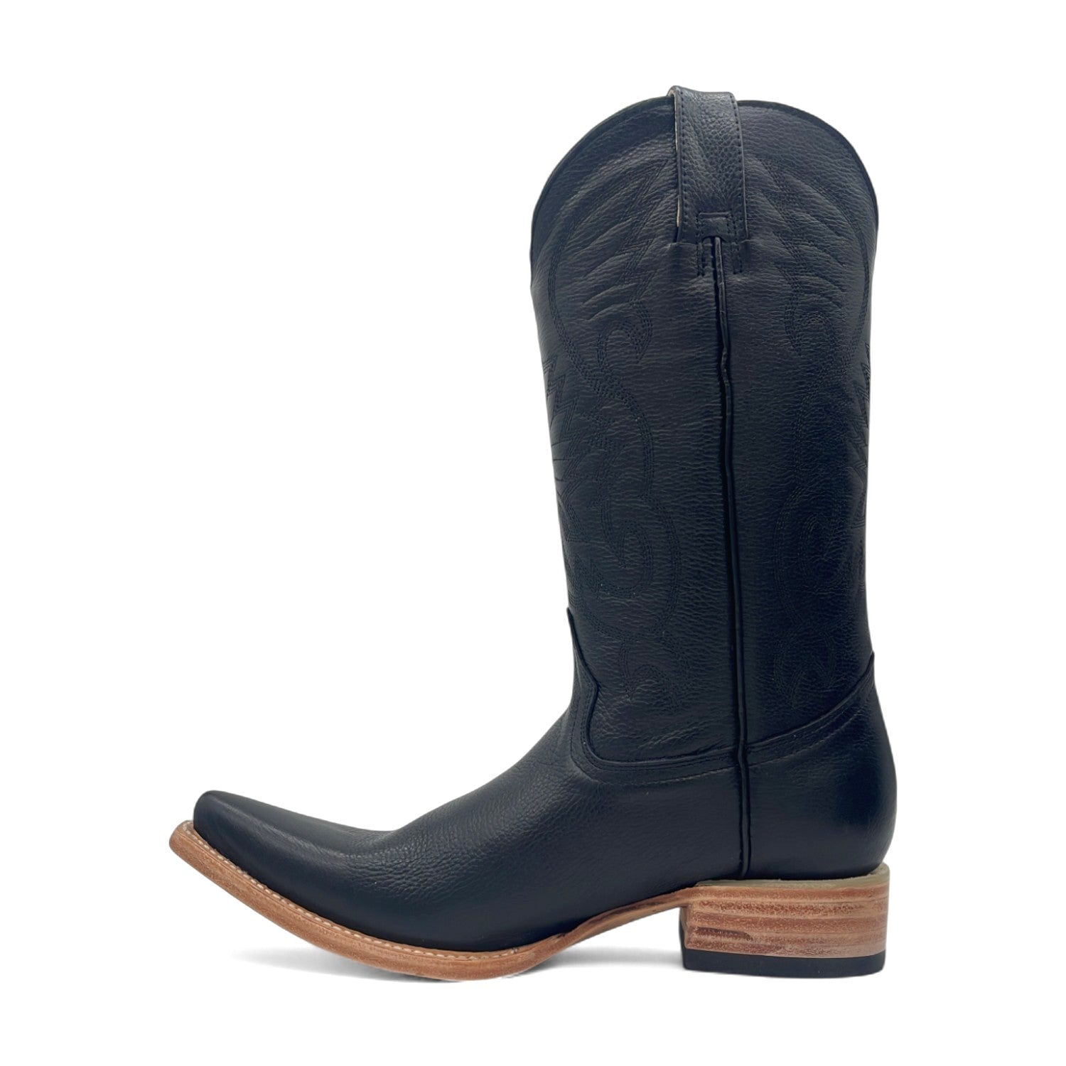 Men’s Genuine Leather Snip Toe Embroidered Boot